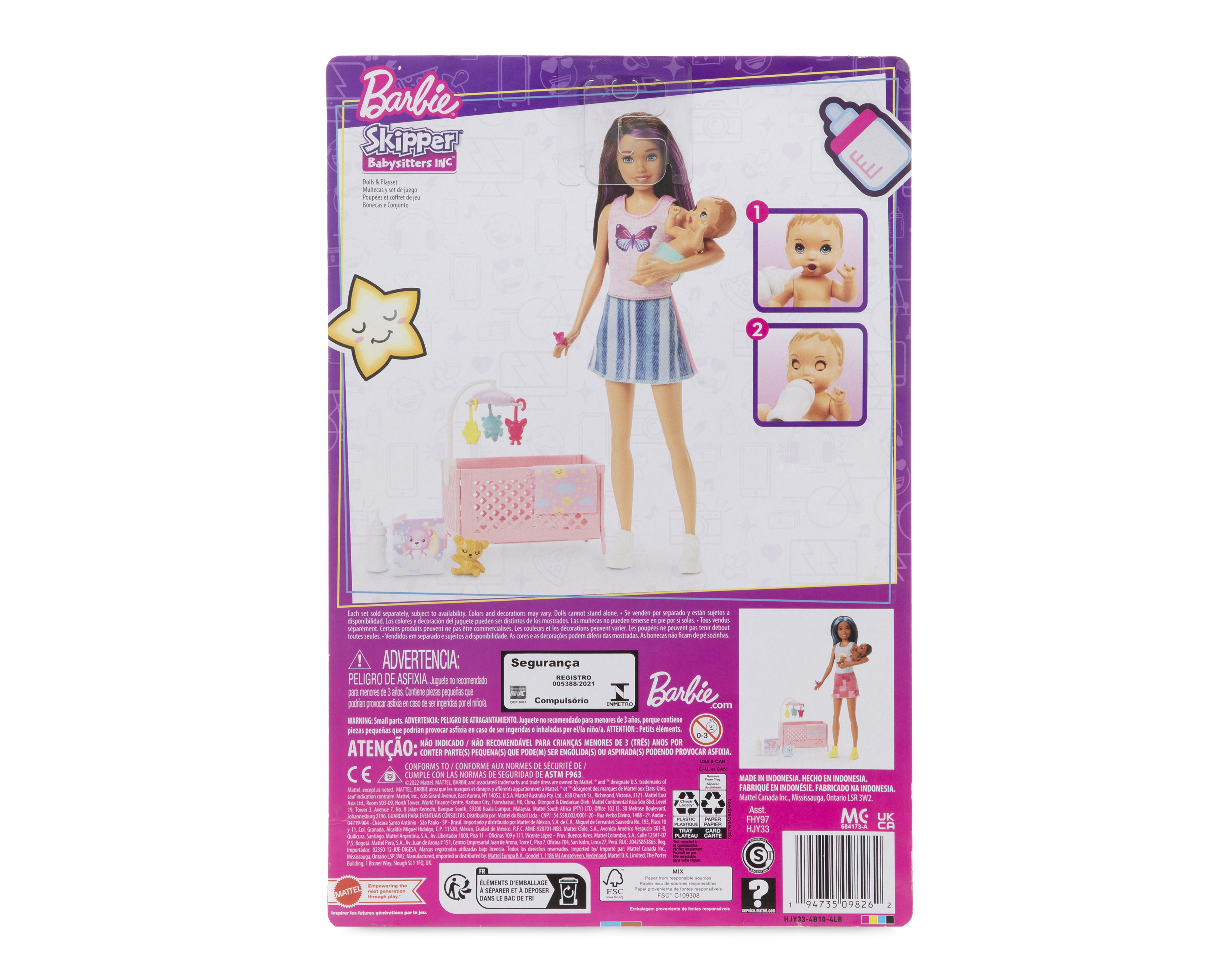 Foto 10 pulgar | Muñeca Barbie Set de Juego Skipper Hora de Dormir