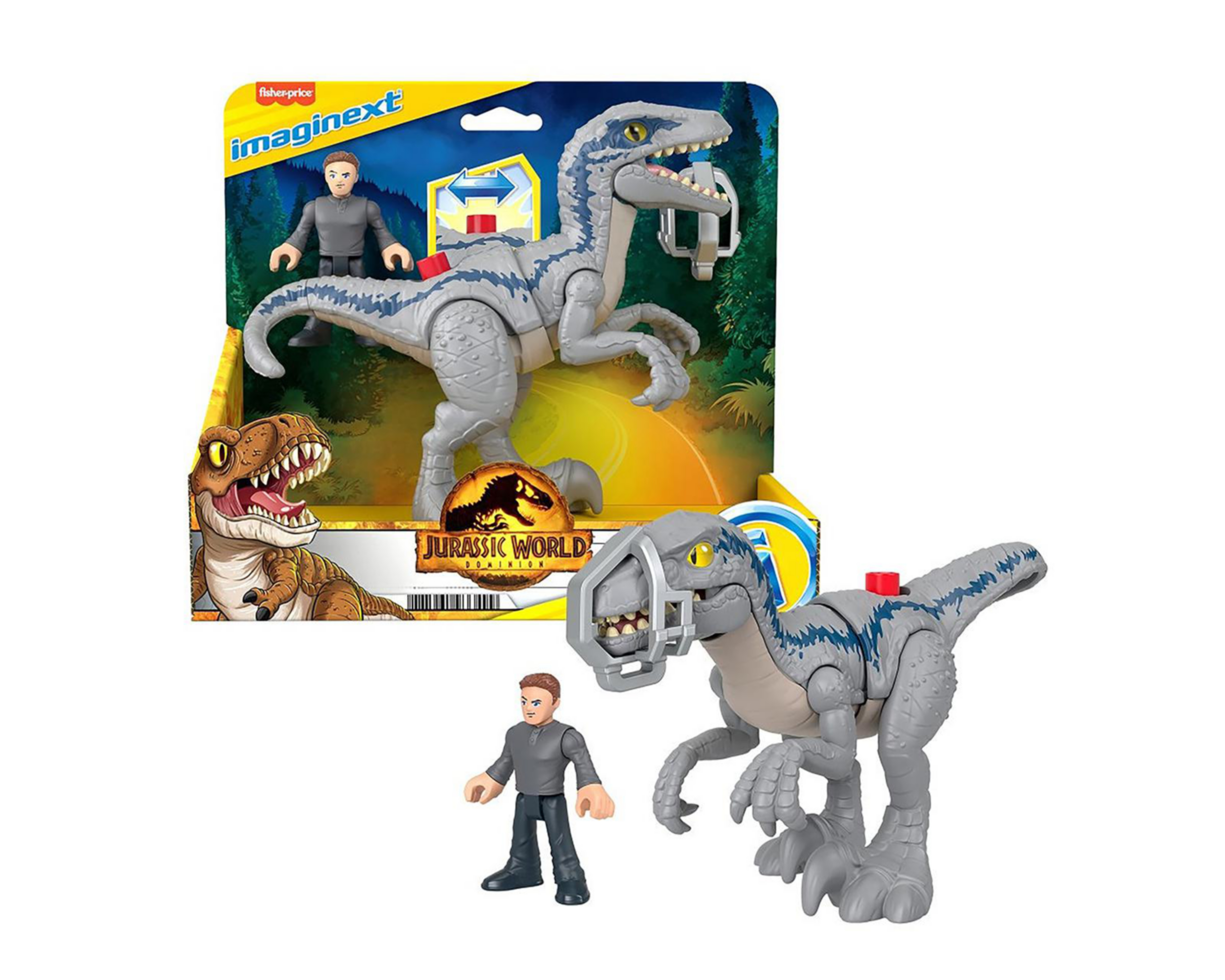 Foto 2 pulgar | Blue y Owen Imaginext Fisher Price Jurassic World