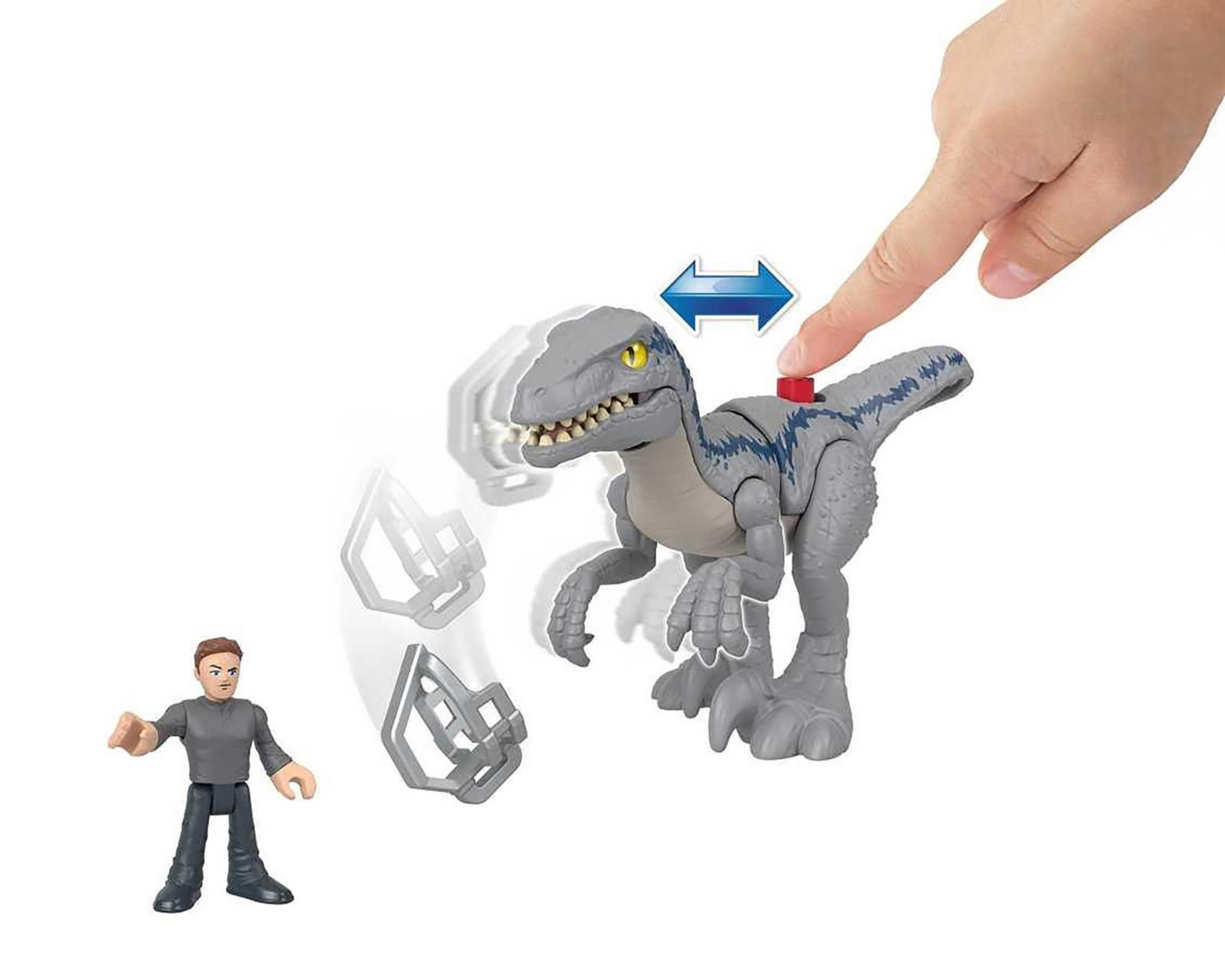 Foto 5 pulgar | Blue y Owen Imaginext Fisher Price Jurassic World