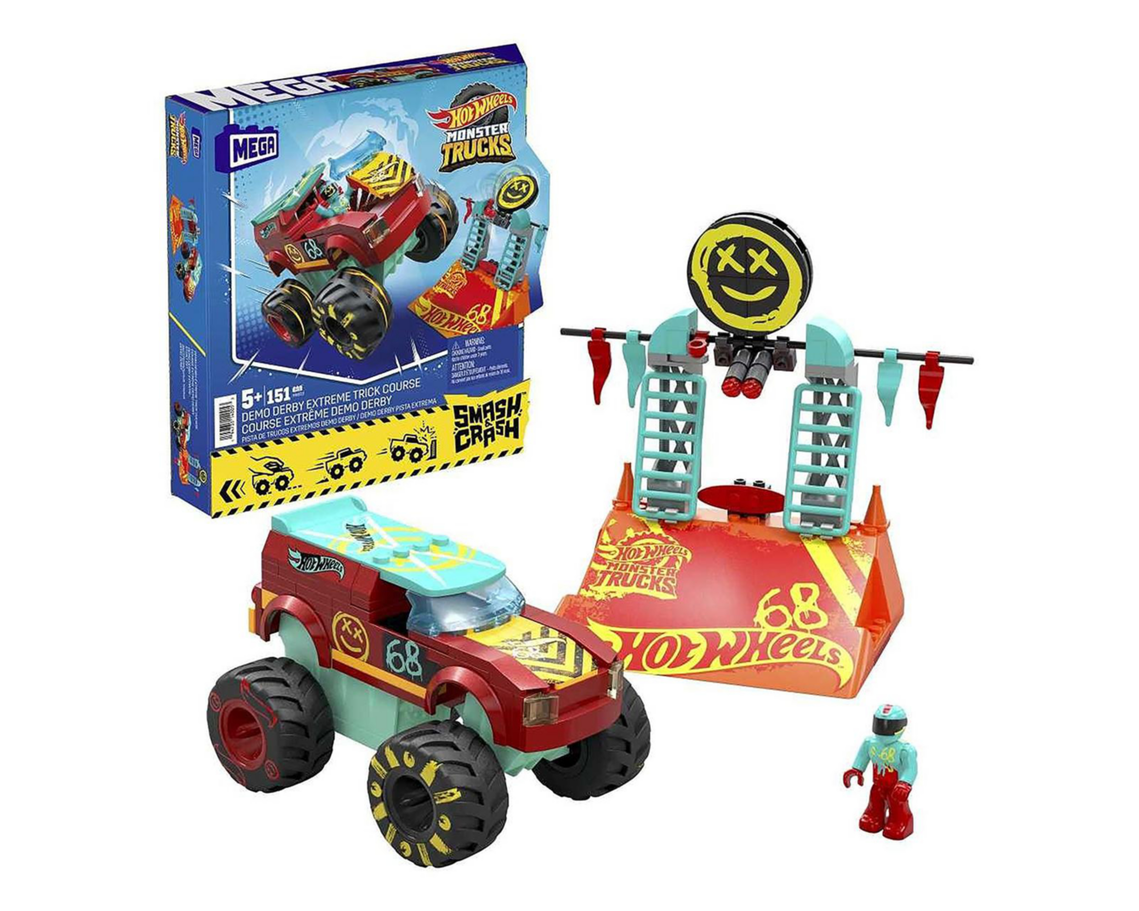 Pista de Trucos Extremos Demo Derby Mega Hot Wheels Monster Trucks Smash & Crash