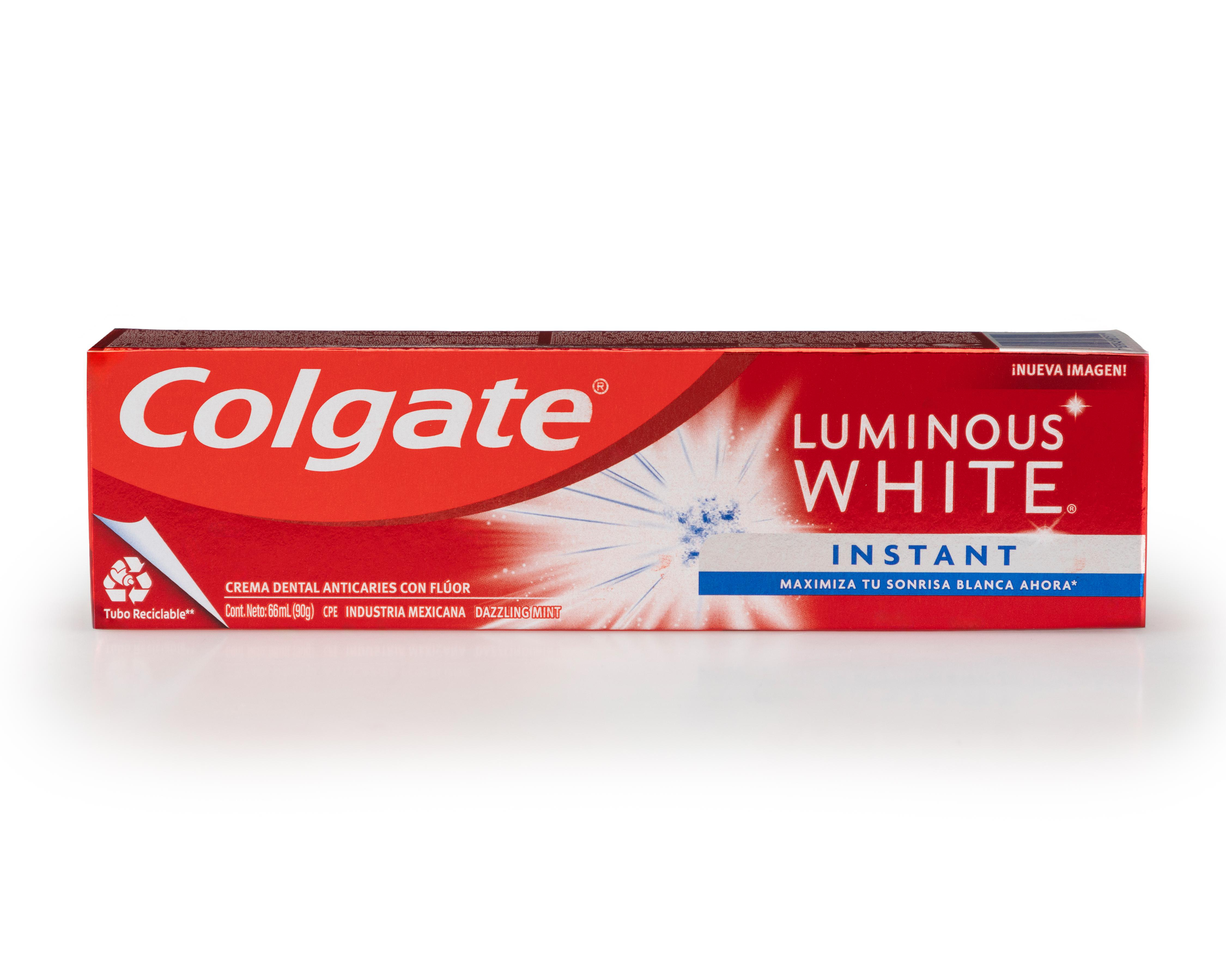 Foto 2 pulgar | Pasta Dental Colgate Luminous White Instant 66 ml