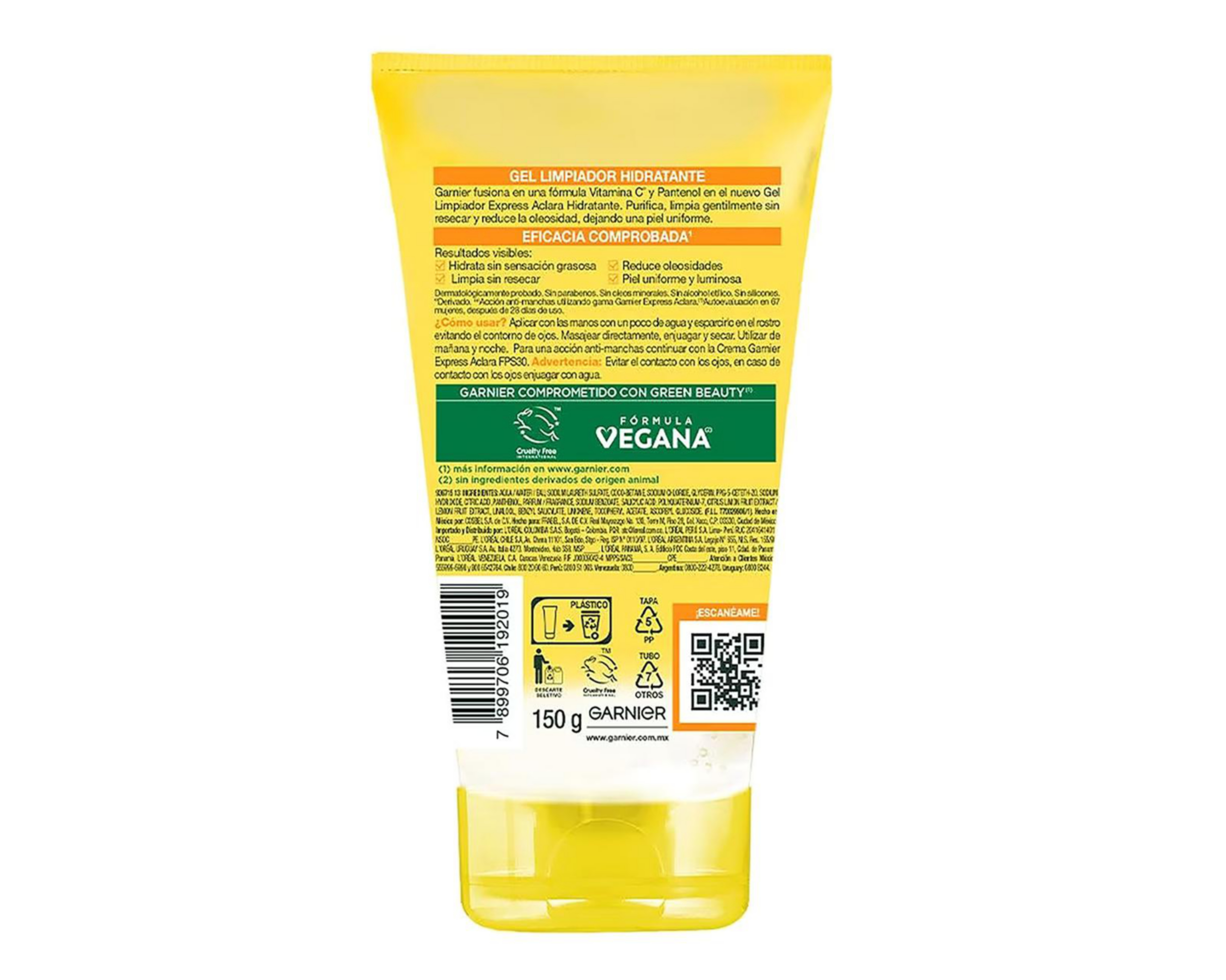 Foto 3 pulgar | Gel Limpiador Garnier Skin Active Express Aclara Vitamina C 150 g