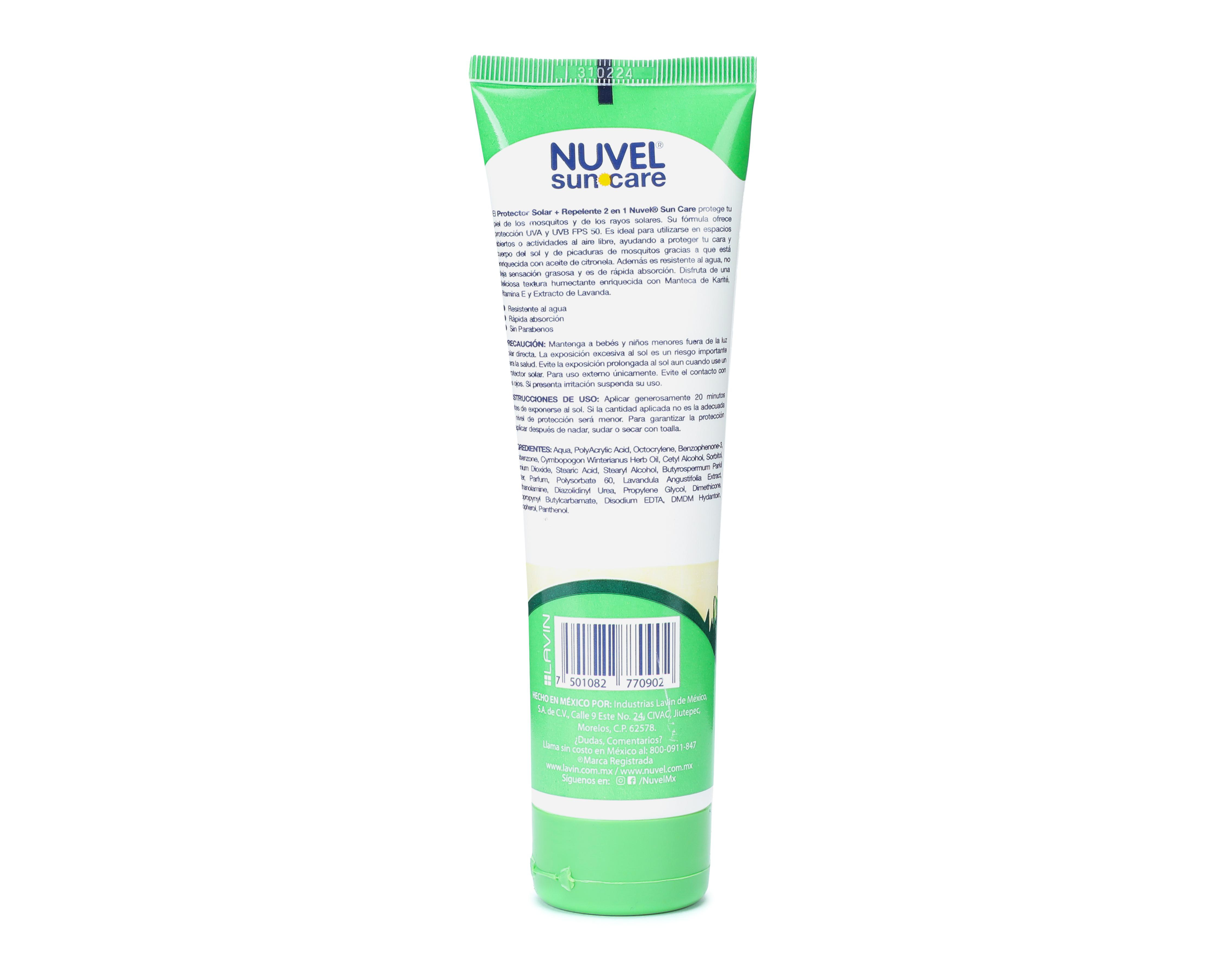 Foto 2 | Protector Solar Nuvel Suncare FPS 50+ con Repelente de Mosquitos 120 ml