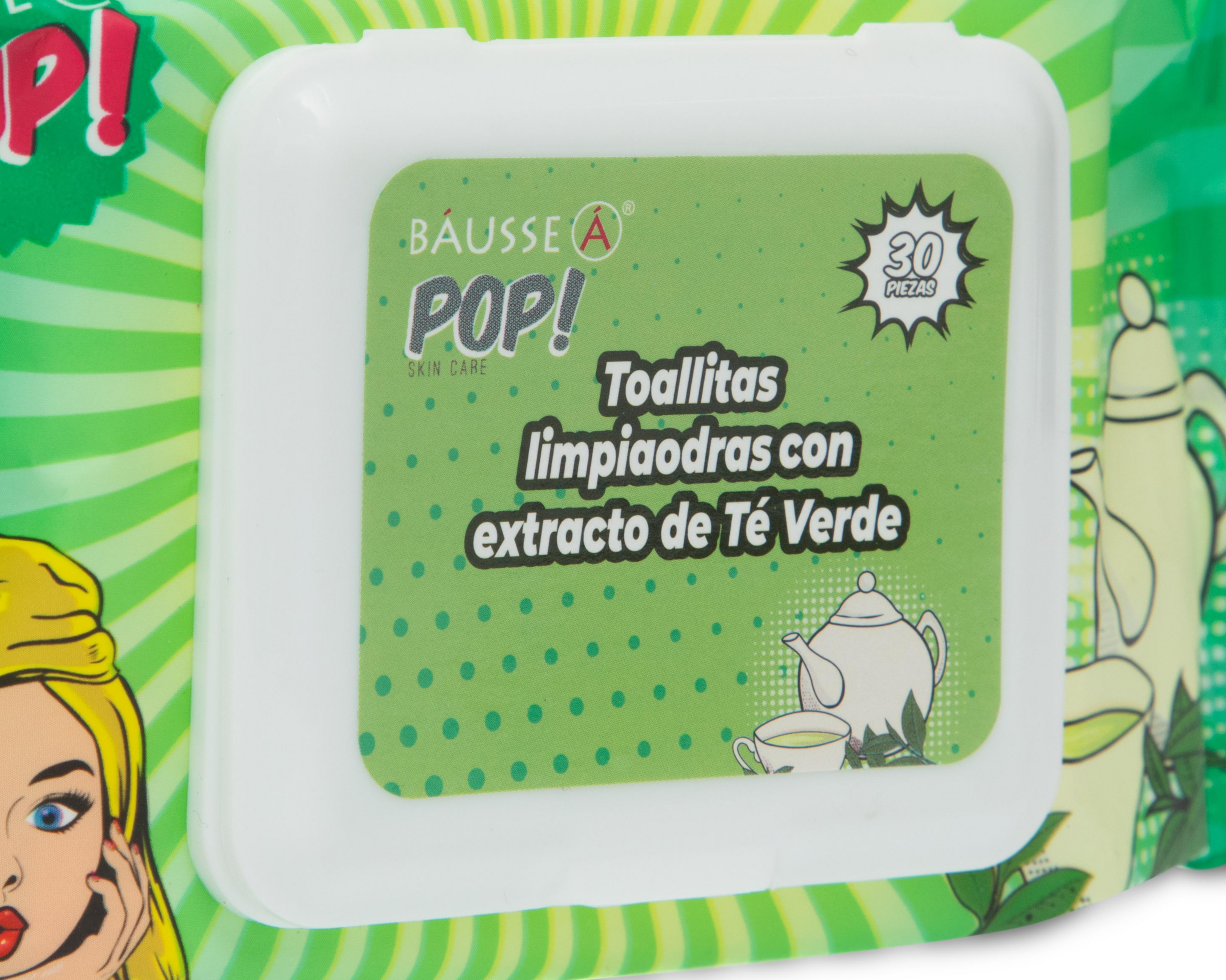 Foto 4 pulgar | Toallitas Desmaquillantes Báusse Pop! con Extracto de Té Verde 30 Piezas