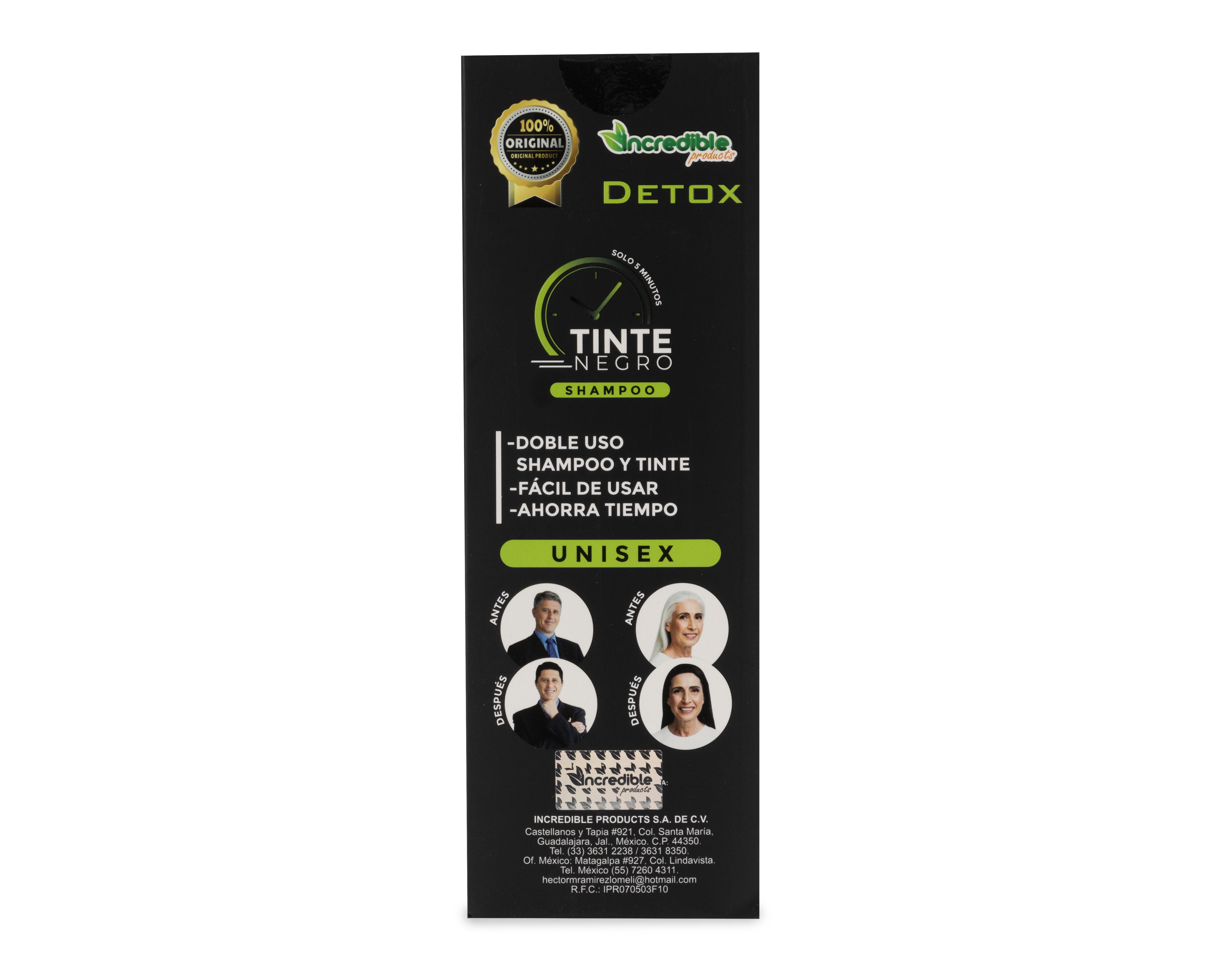 Foto 4 | Shampoo Incredible Products Detox con Tinte Negro 400 ml