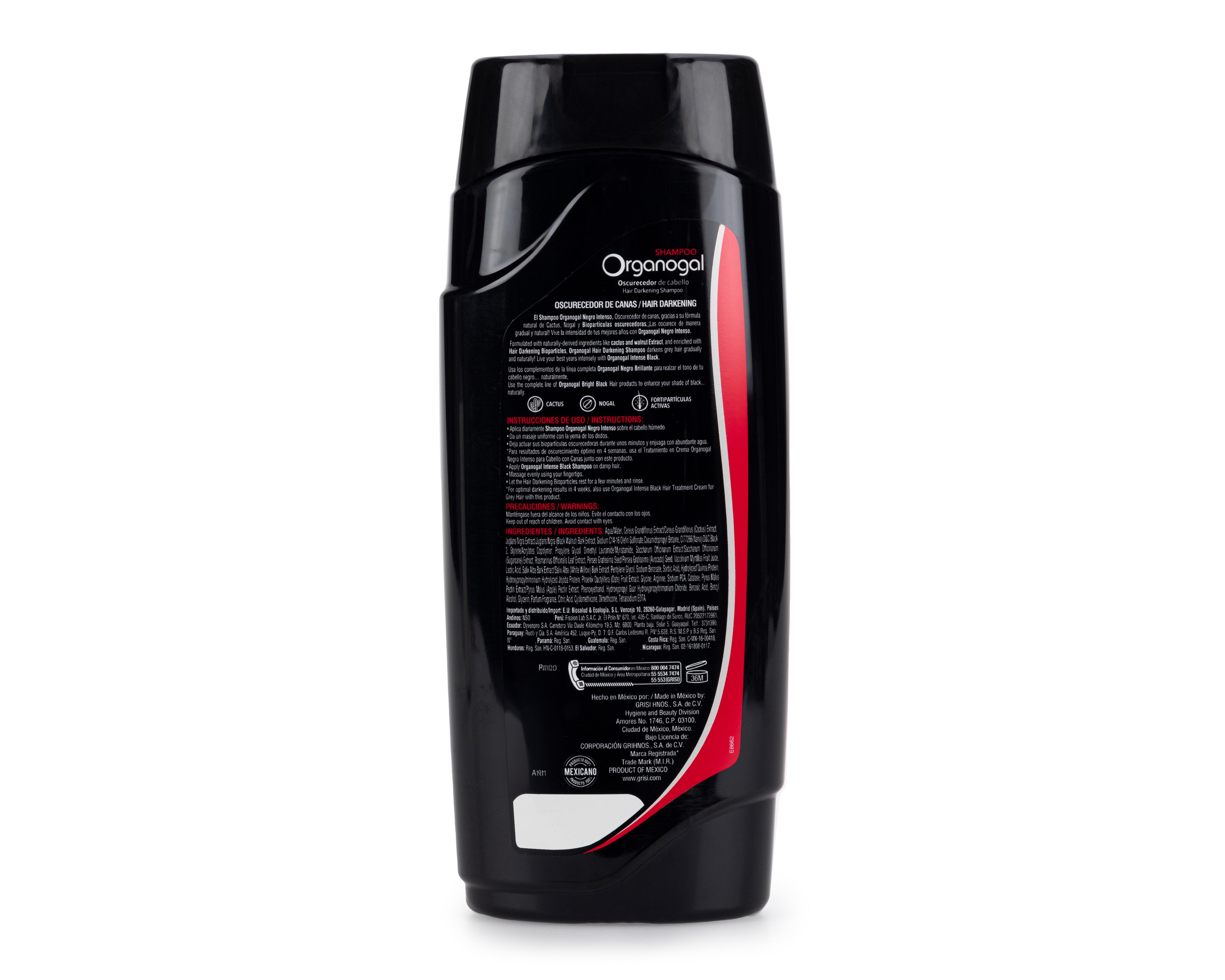 Foto 4 pulgar | Shampoo Organogal Grisi Oscurecedor de Canas Negro Intenso 400 ml + Tratamiento en Crema 130 ml