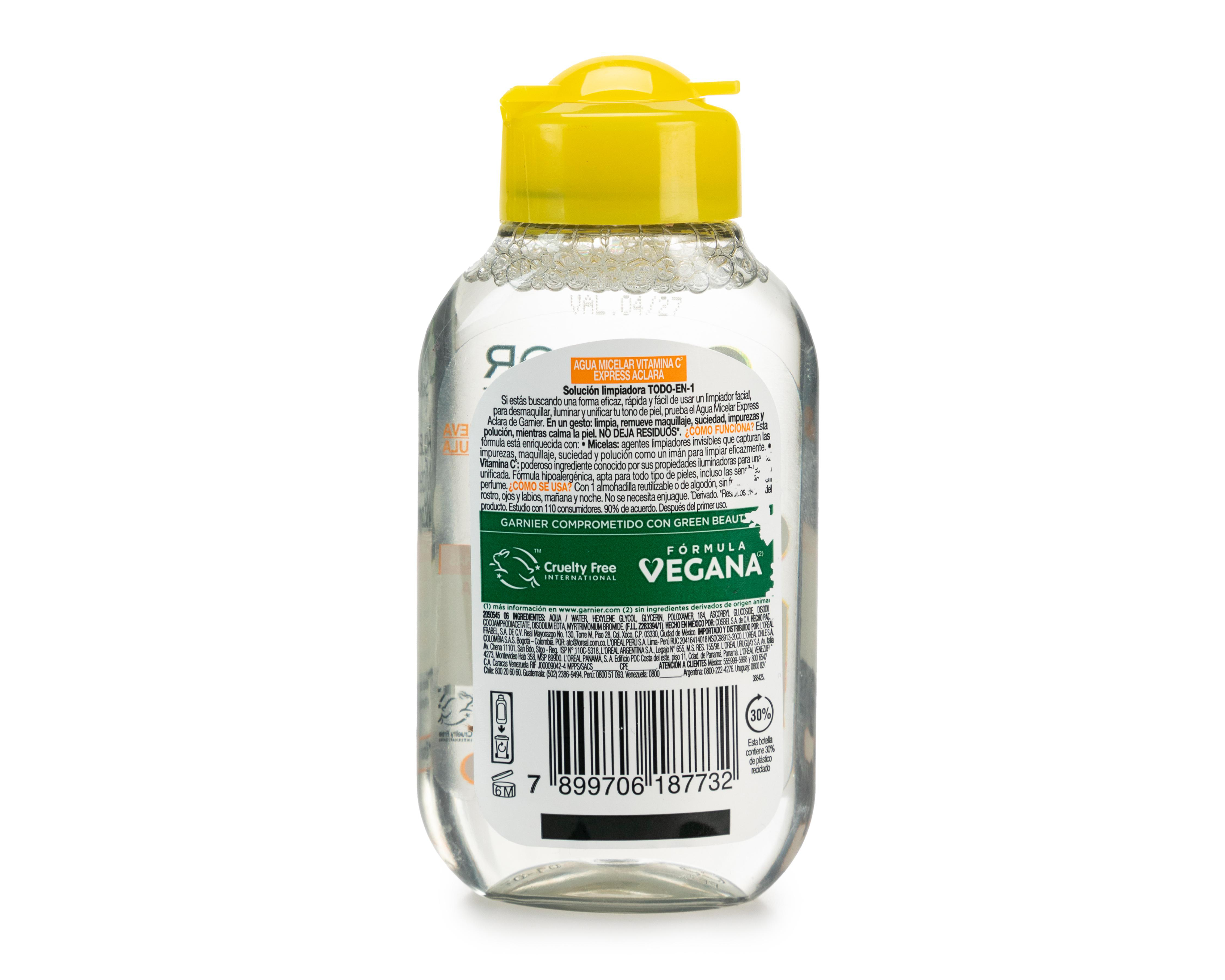 Foto 2 | Agua Micelar Garnier Express Aclara con Vitamina C 100 ml