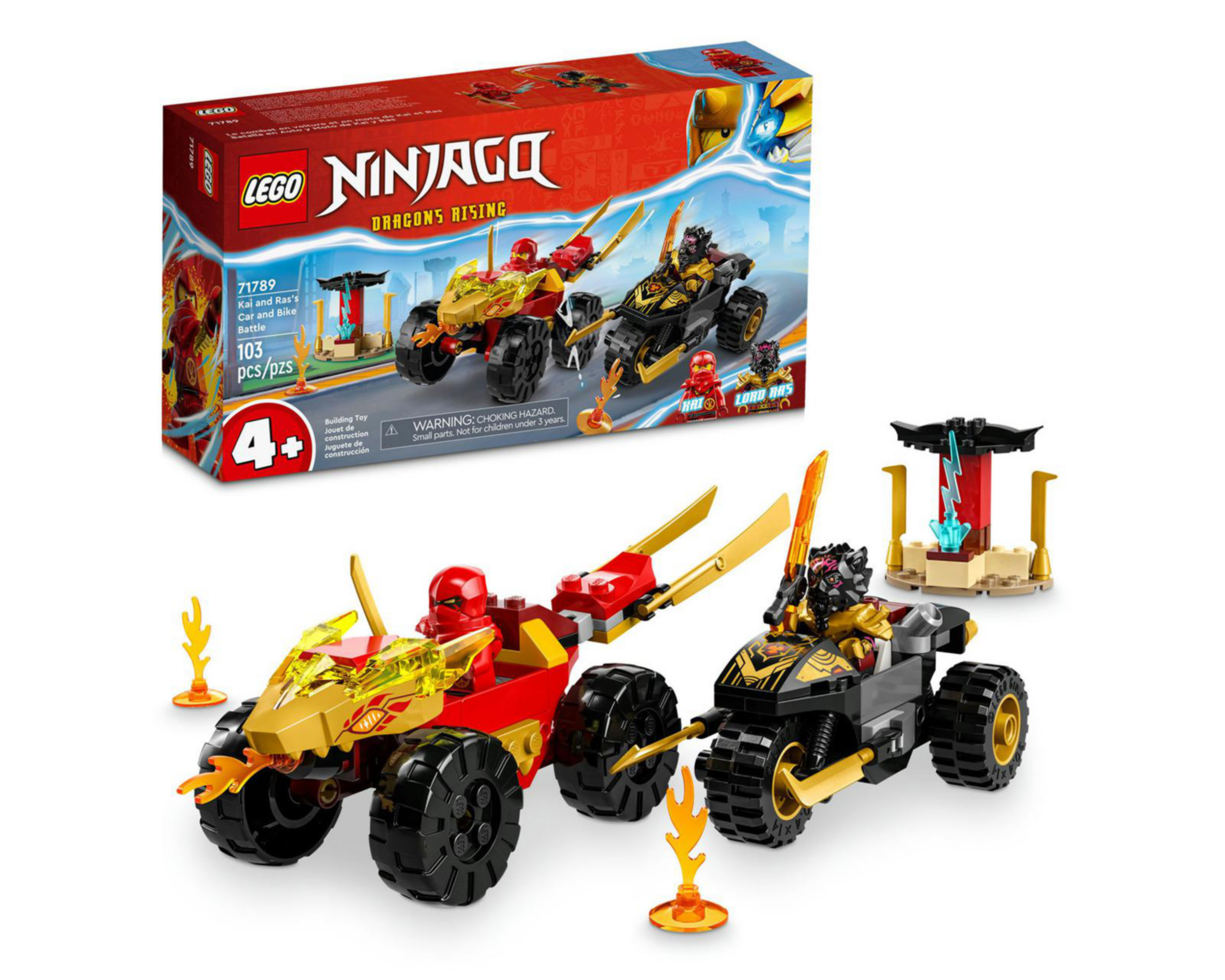 Foto 2 pulgar | LEGO Ninjago: Batalla en Coche y Moto de Kai y Ras