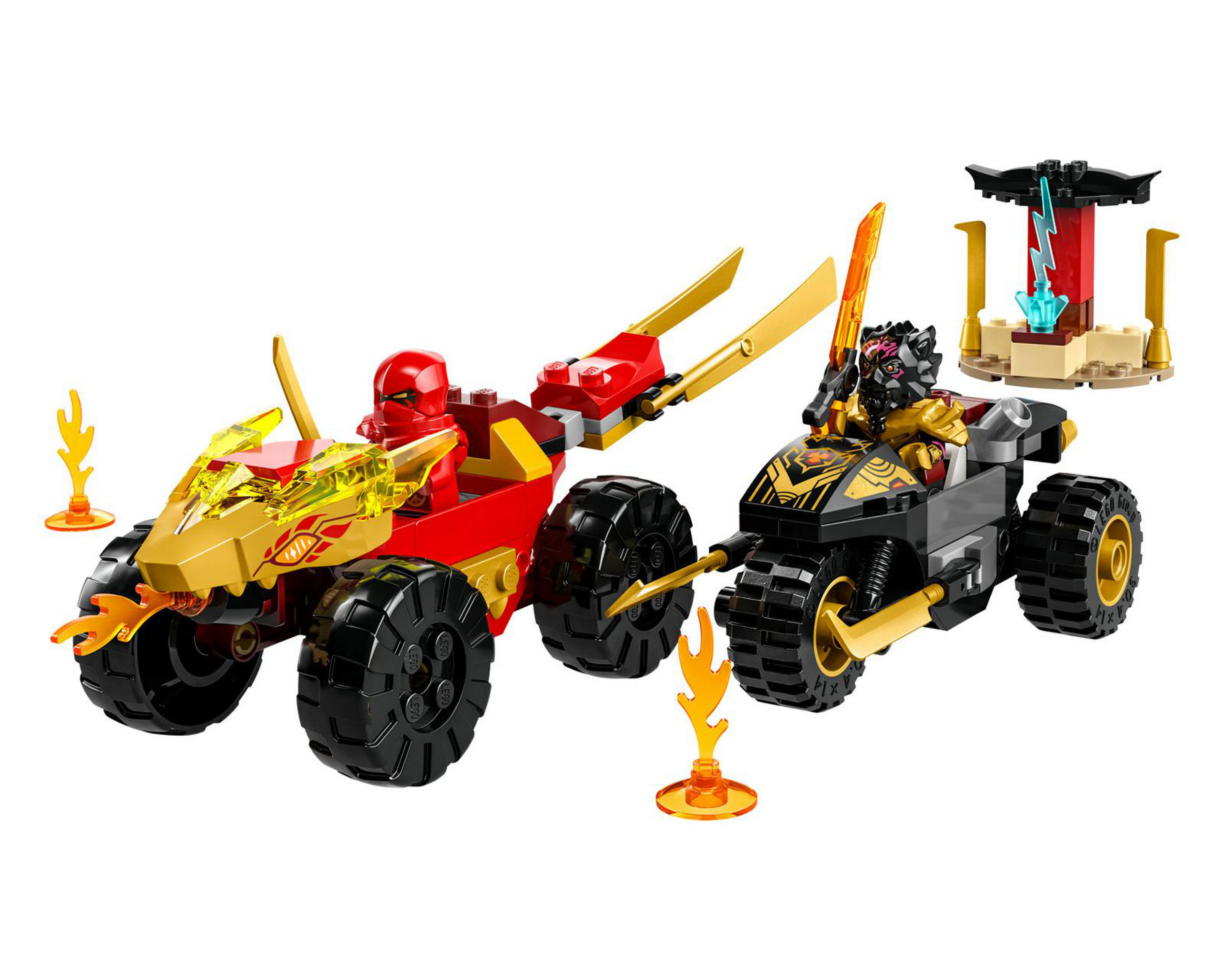 Foto 4 pulgar | LEGO Ninjago: Batalla en Coche y Moto de Kai y Ras