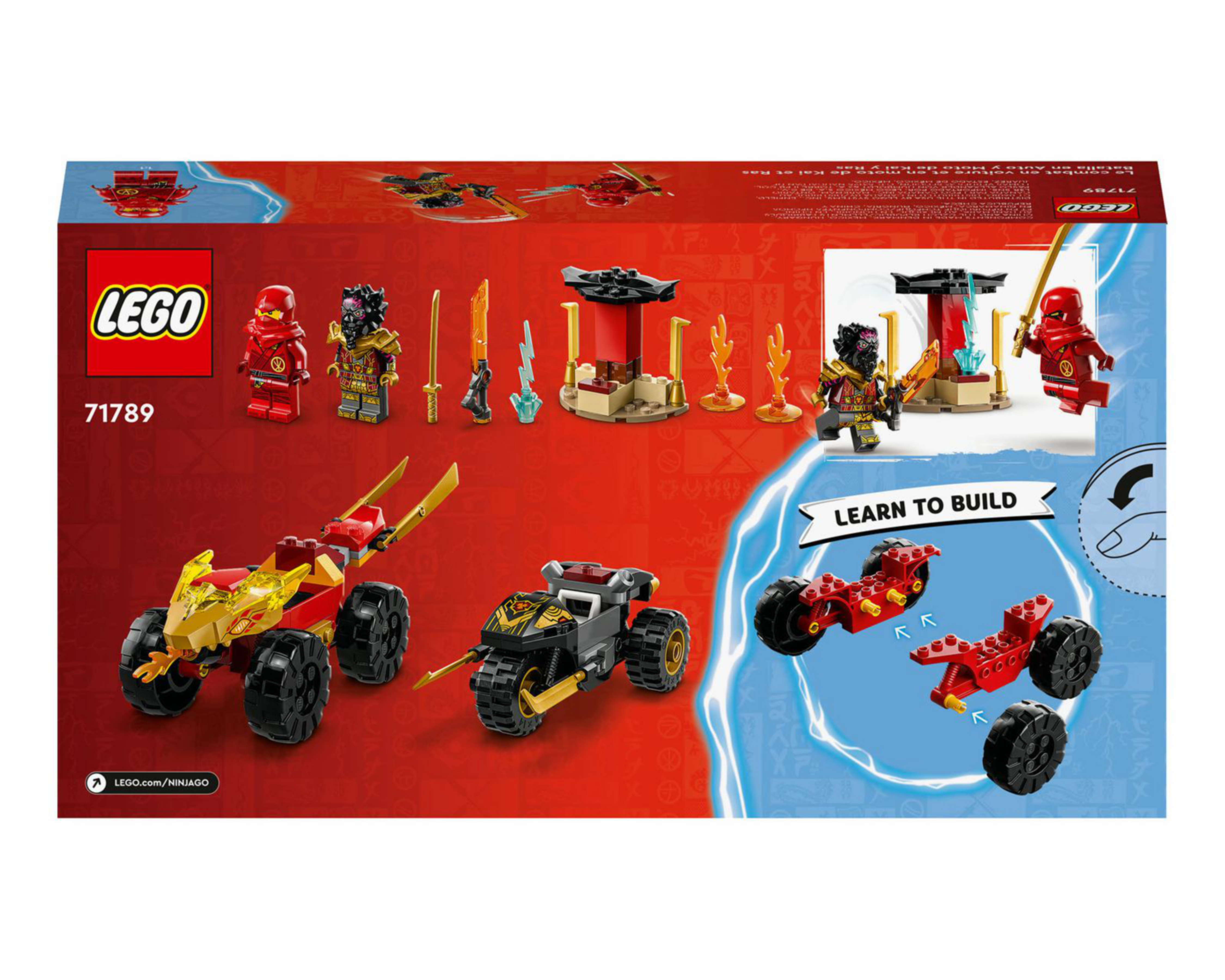 Foto 10 pulgar | LEGO Ninjago: Batalla en Coche y Moto de Kai y Ras