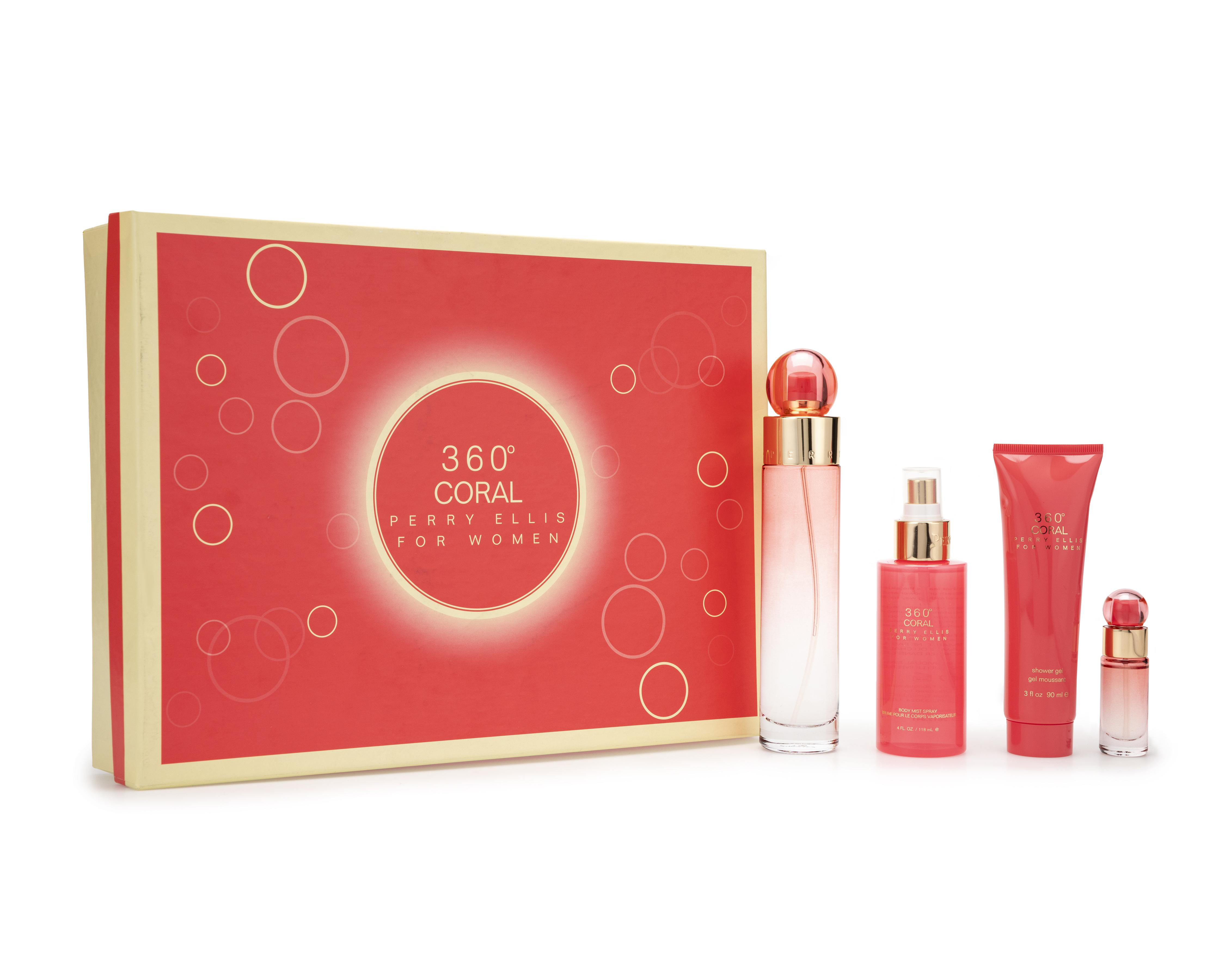 Estuche para Mujer Perry Ellis 360 Coral 4 Piezas