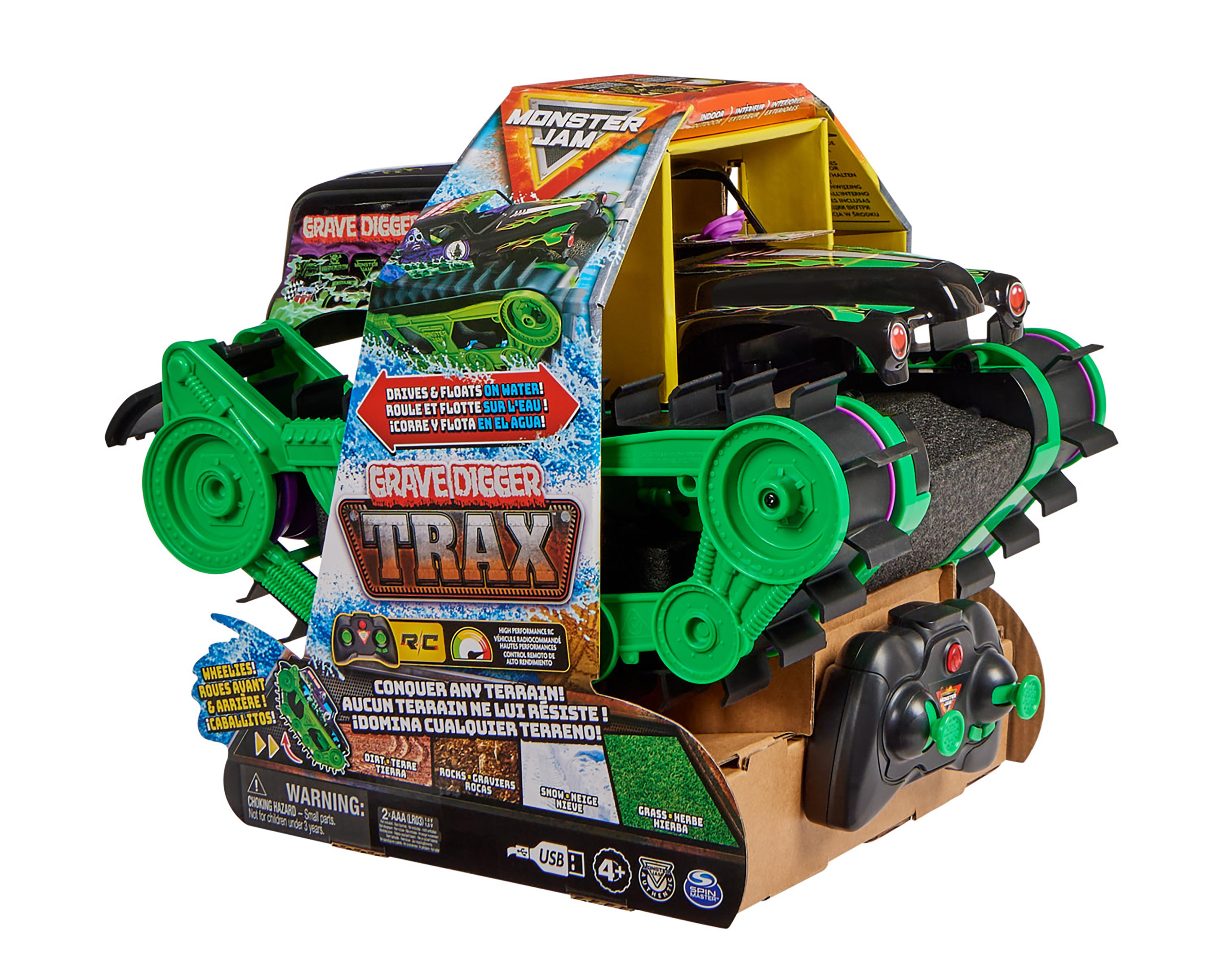 Foto 8 pulgar | Tanque a Control Remoto Spin Master Monster Jam Grave Digger Trax