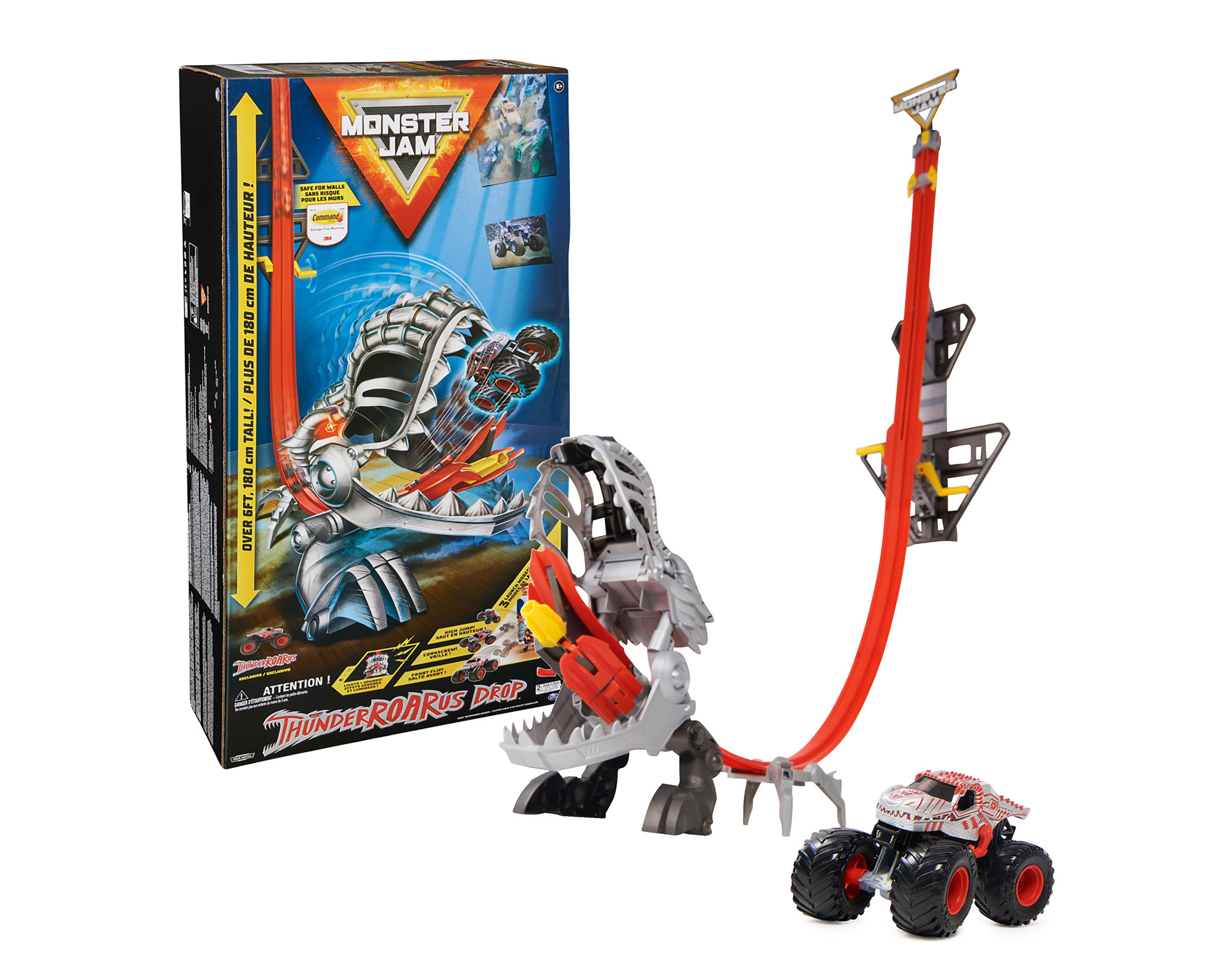 Pista de Carreras Monster Jam Spin Master Thunder Roaurus Drop $4,099