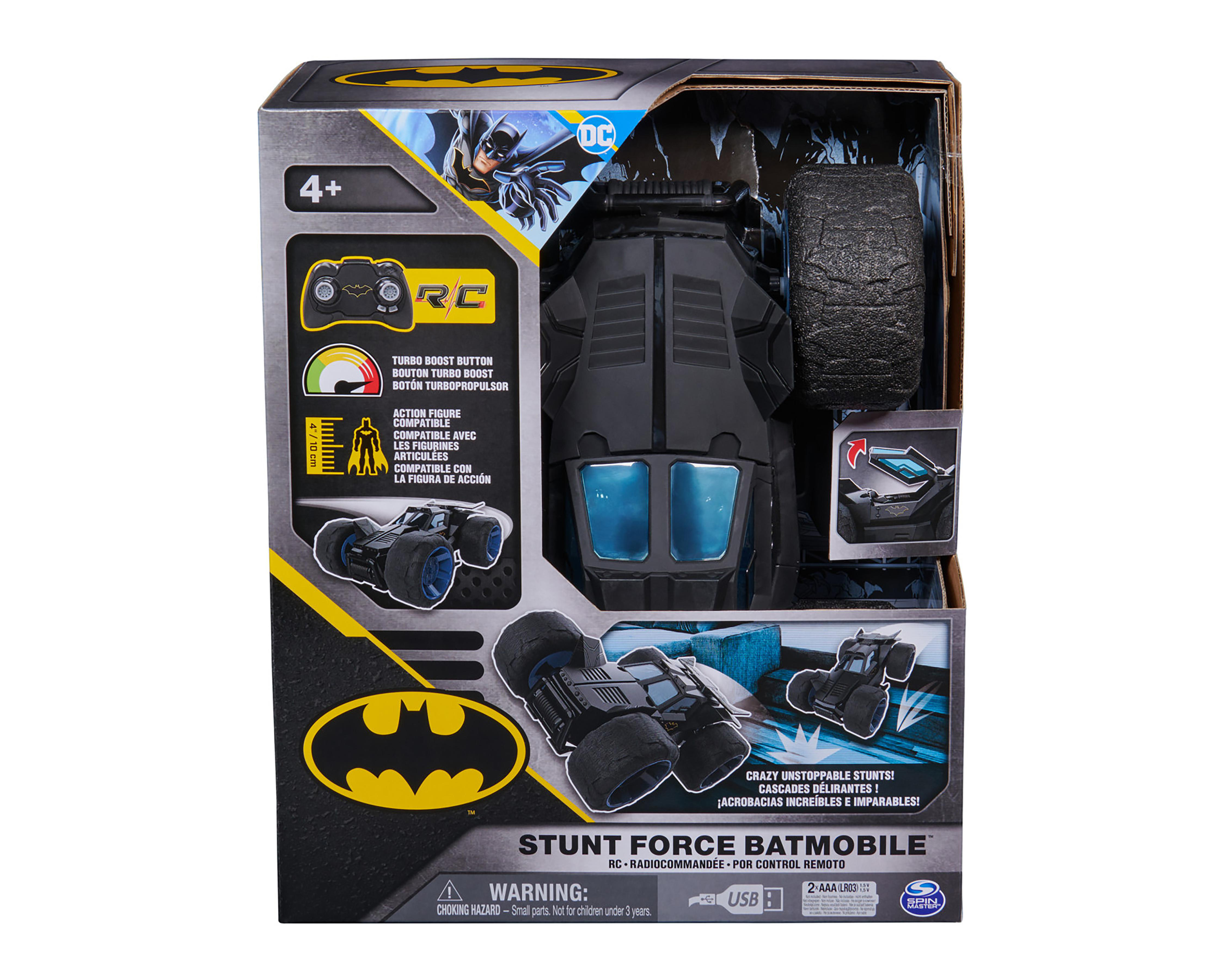 Vehículo a Control Remoto Spin Master DC Batman Stunt Force Batmobile