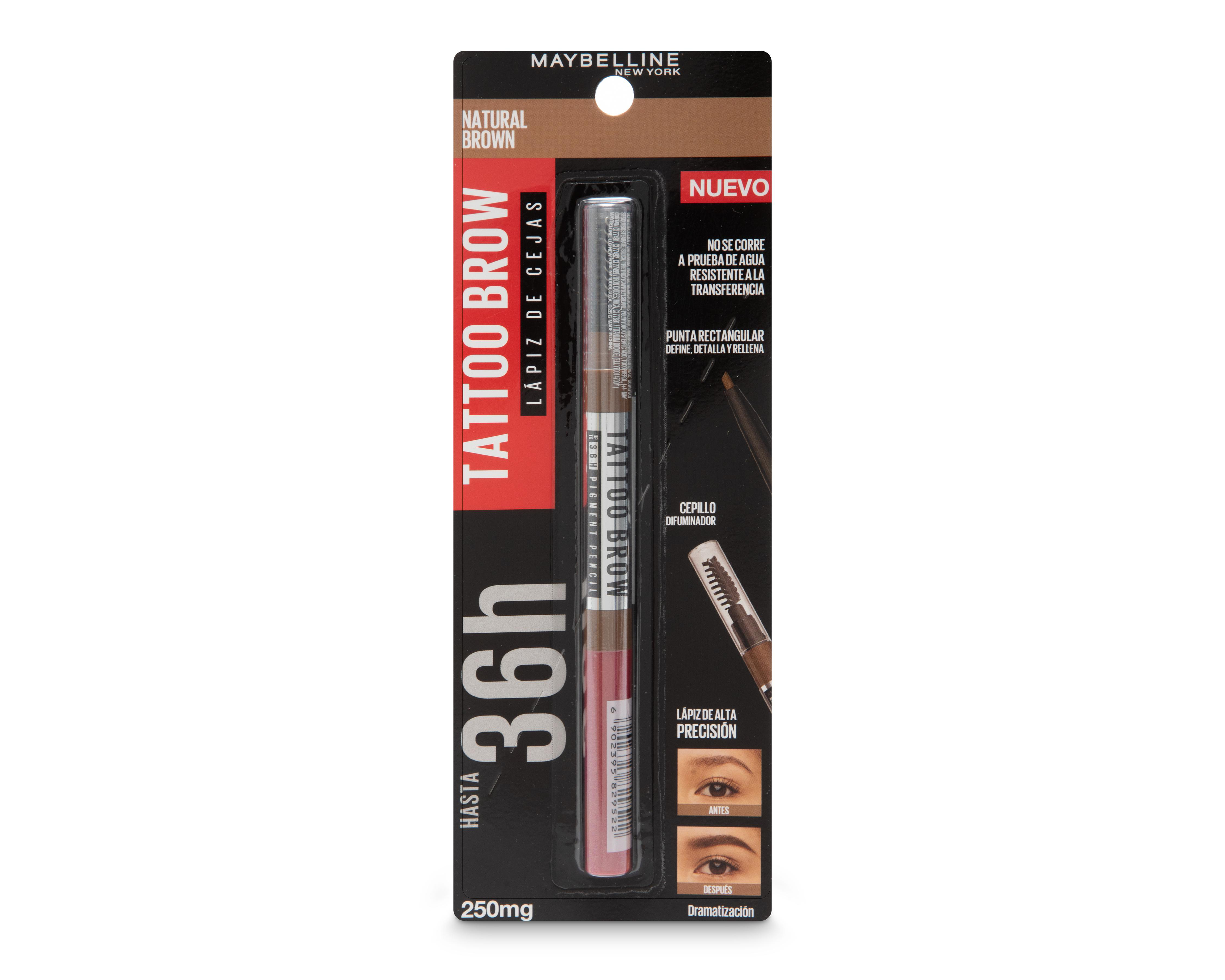 Lápiz para Cejas Maybelline Tattoo Brow Natural Brown