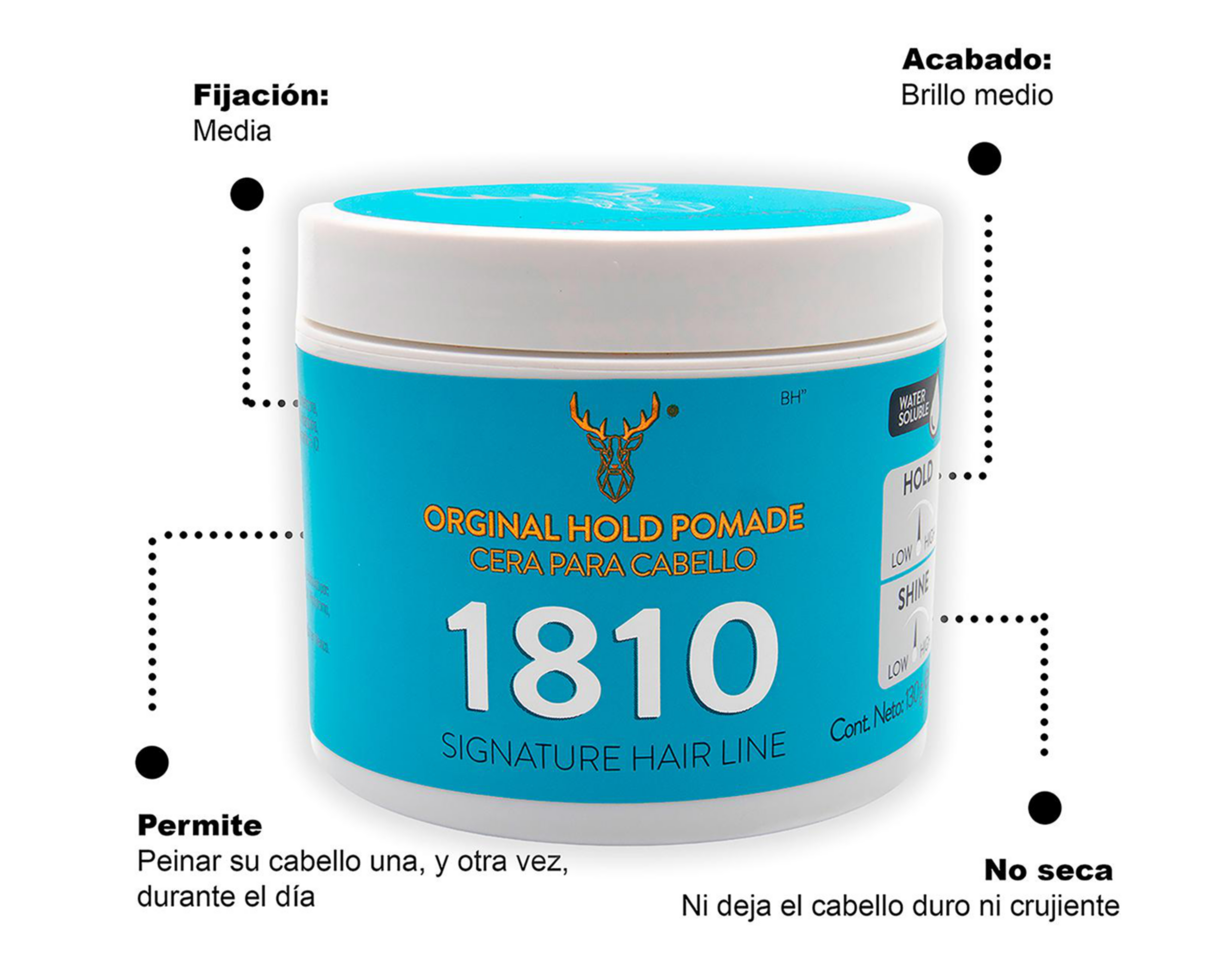 Foto 3 pulgar | Cera para Cabello The Shaving Co 1810 Super Hold Pomade 130 g