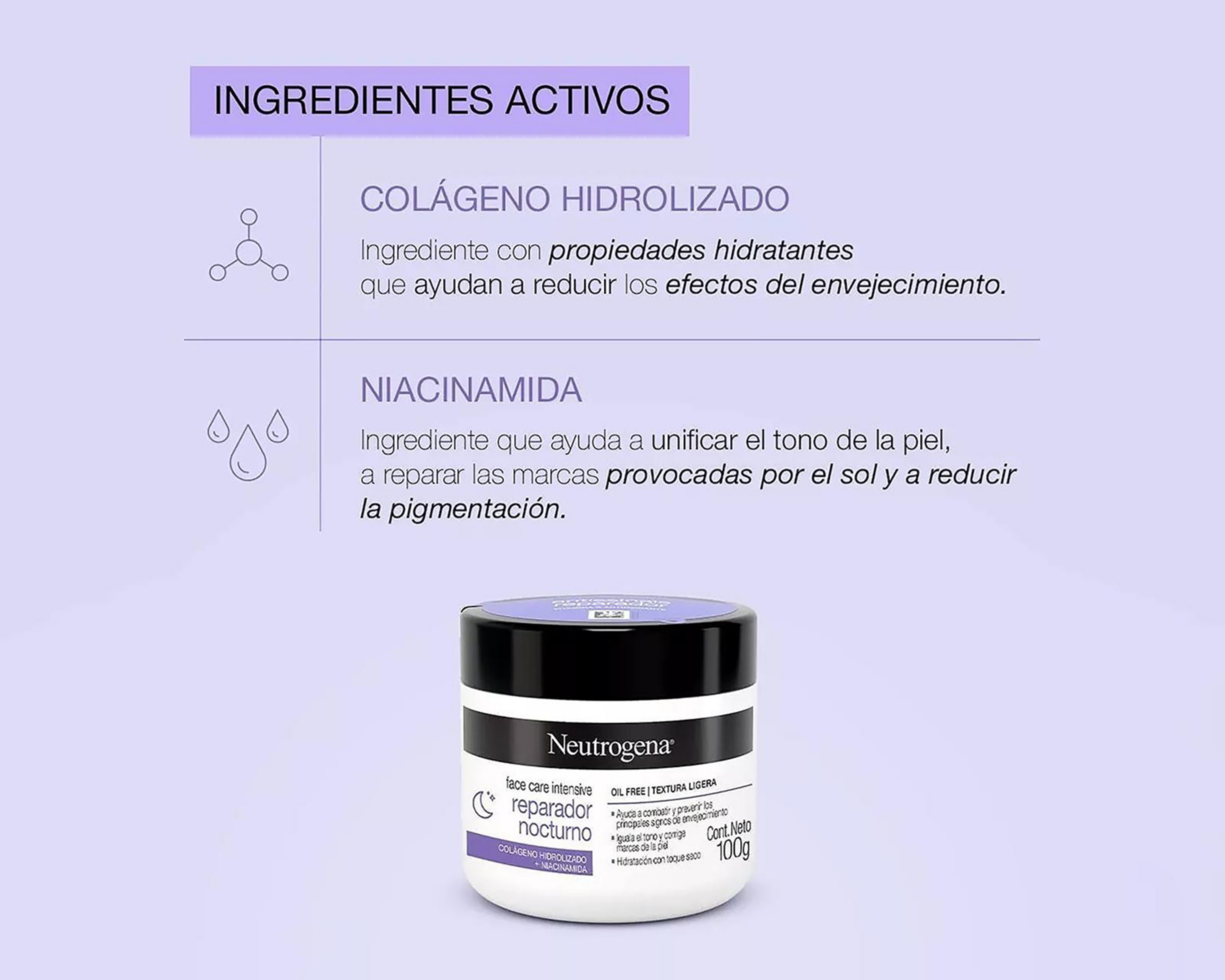 Foto 6 pulgar | Crema Facial Neutrogena Reparador Nocturno con Colágeno Hidrolizado 100 g