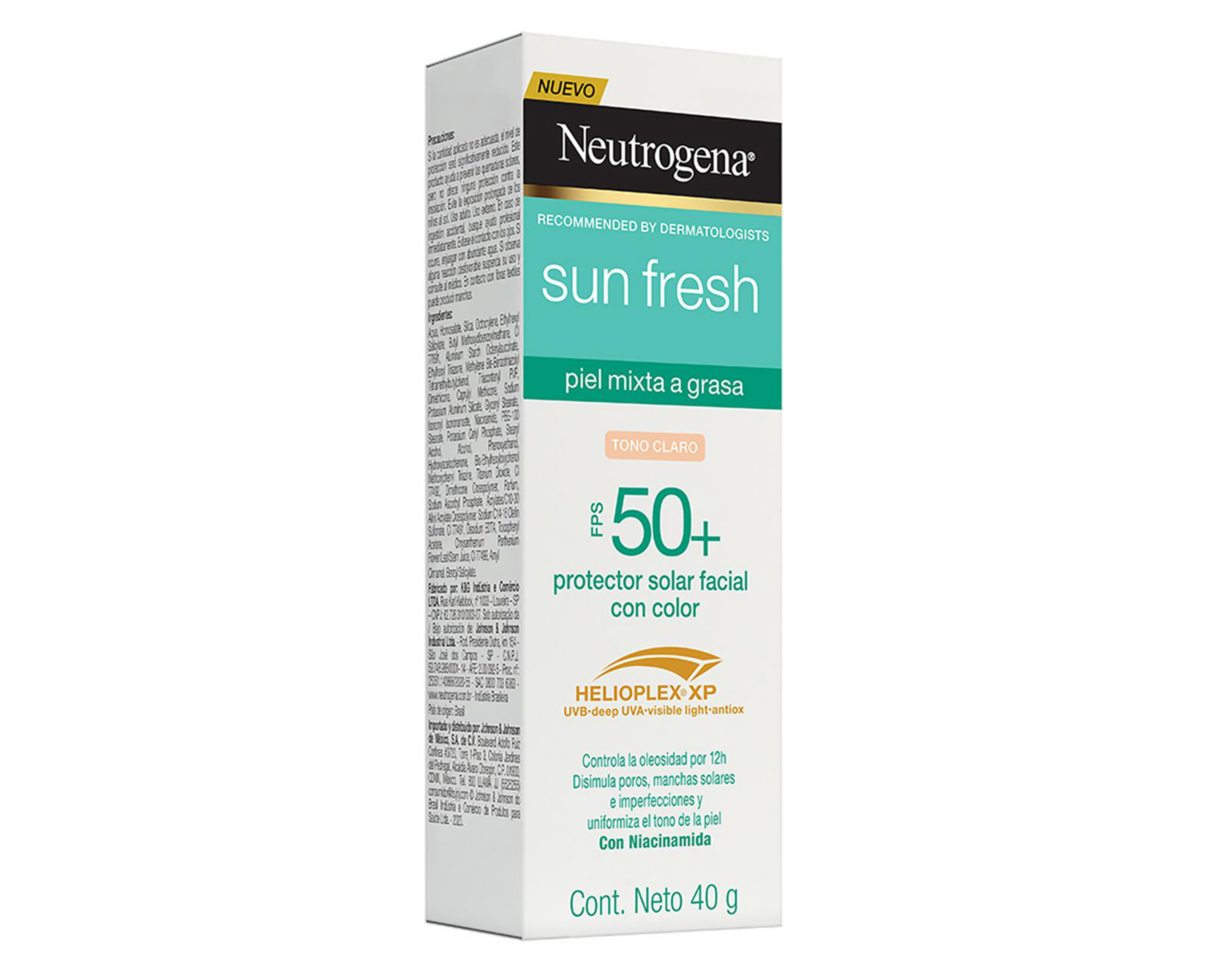 Foto 4 pulgar | Protector Solar Neutrogena Sun Fresh Derm Care Tono Claro FPS 50+ 40 g