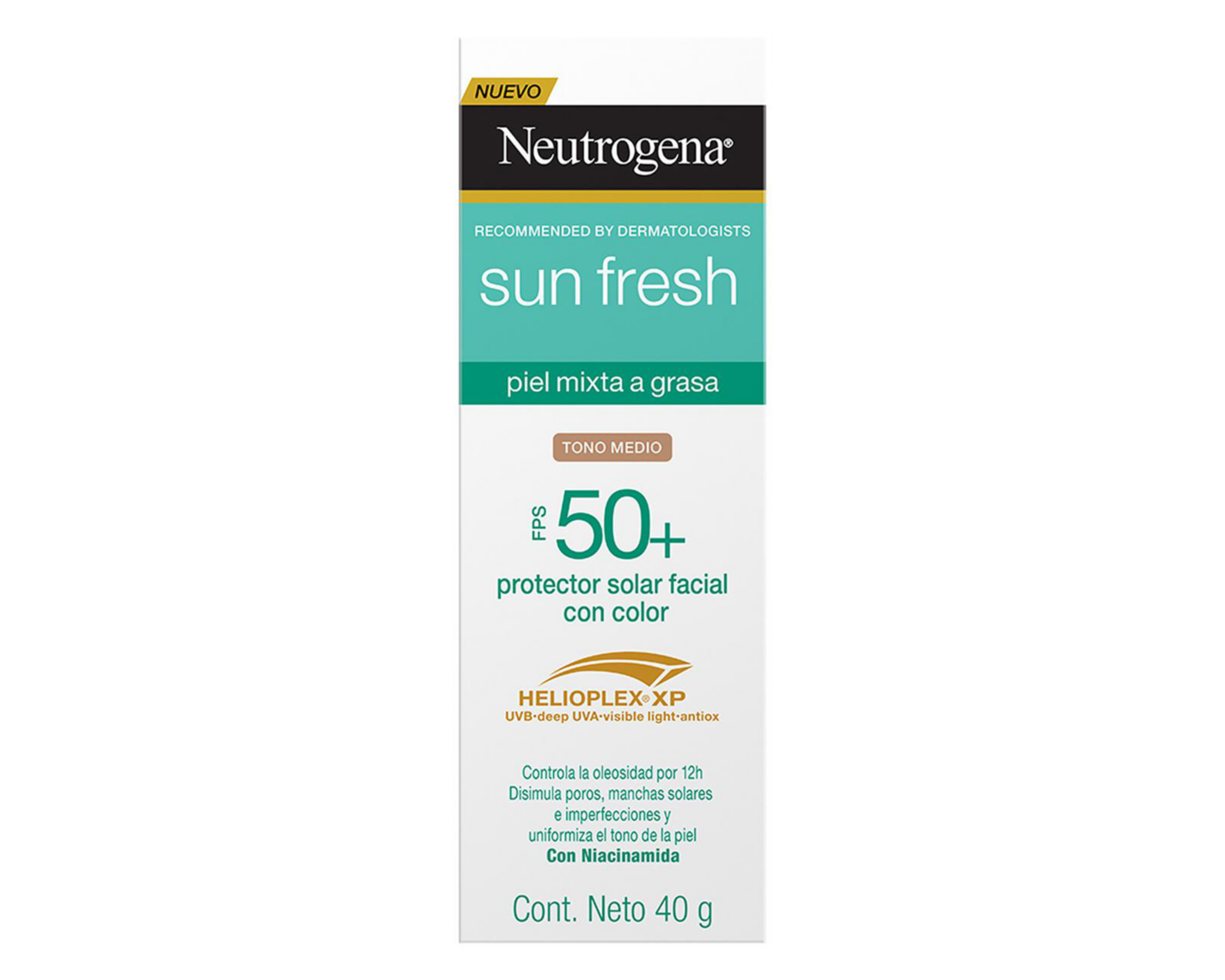 Foto 3 pulgar | Protector Solar Neutrogena Sun Fresh Derm Care Tono Medio FPS 50+ 40 g