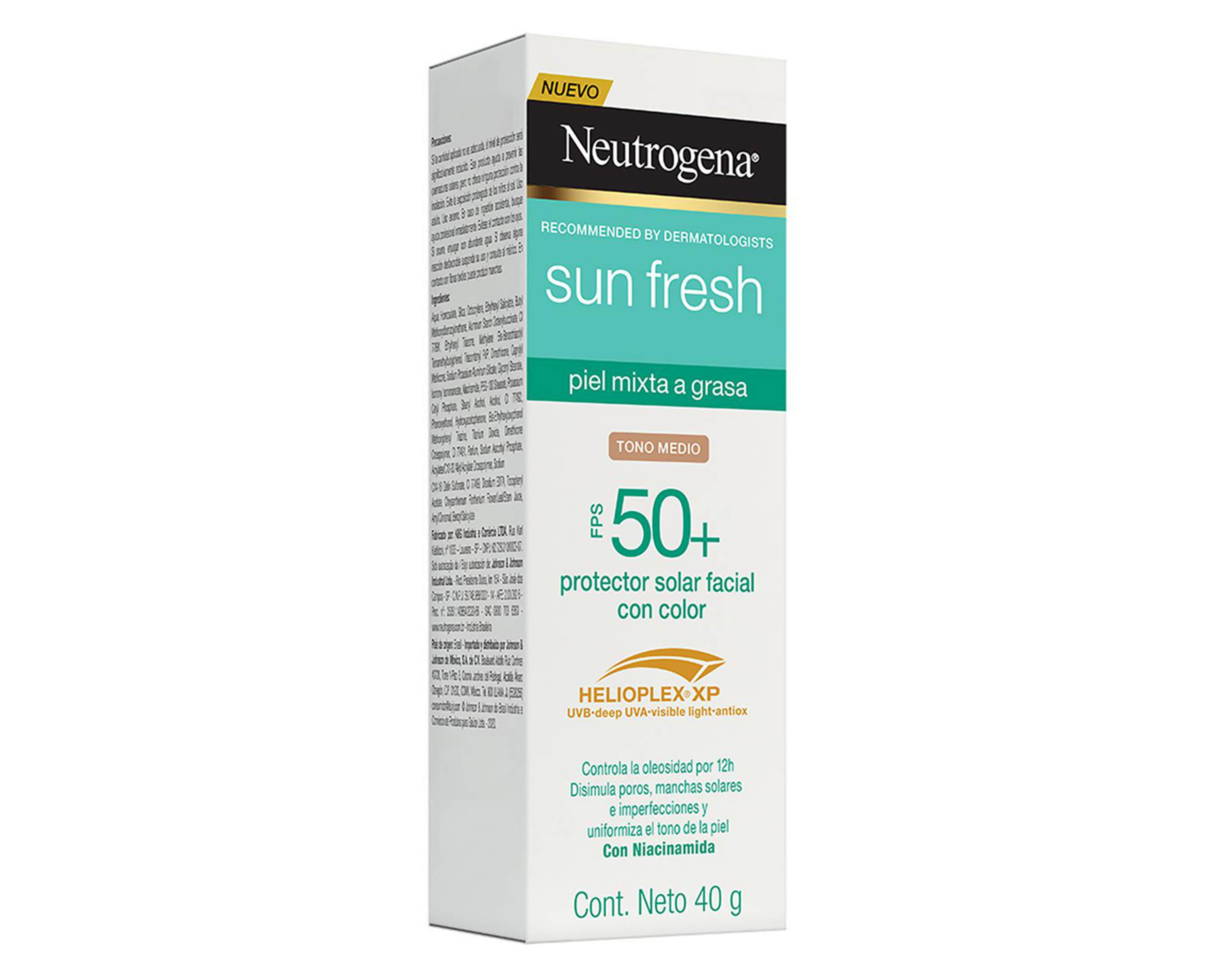 Foto 4 pulgar | Protector Solar Neutrogena Sun Fresh Derm Care Tono Medio FPS 50+ 40 g