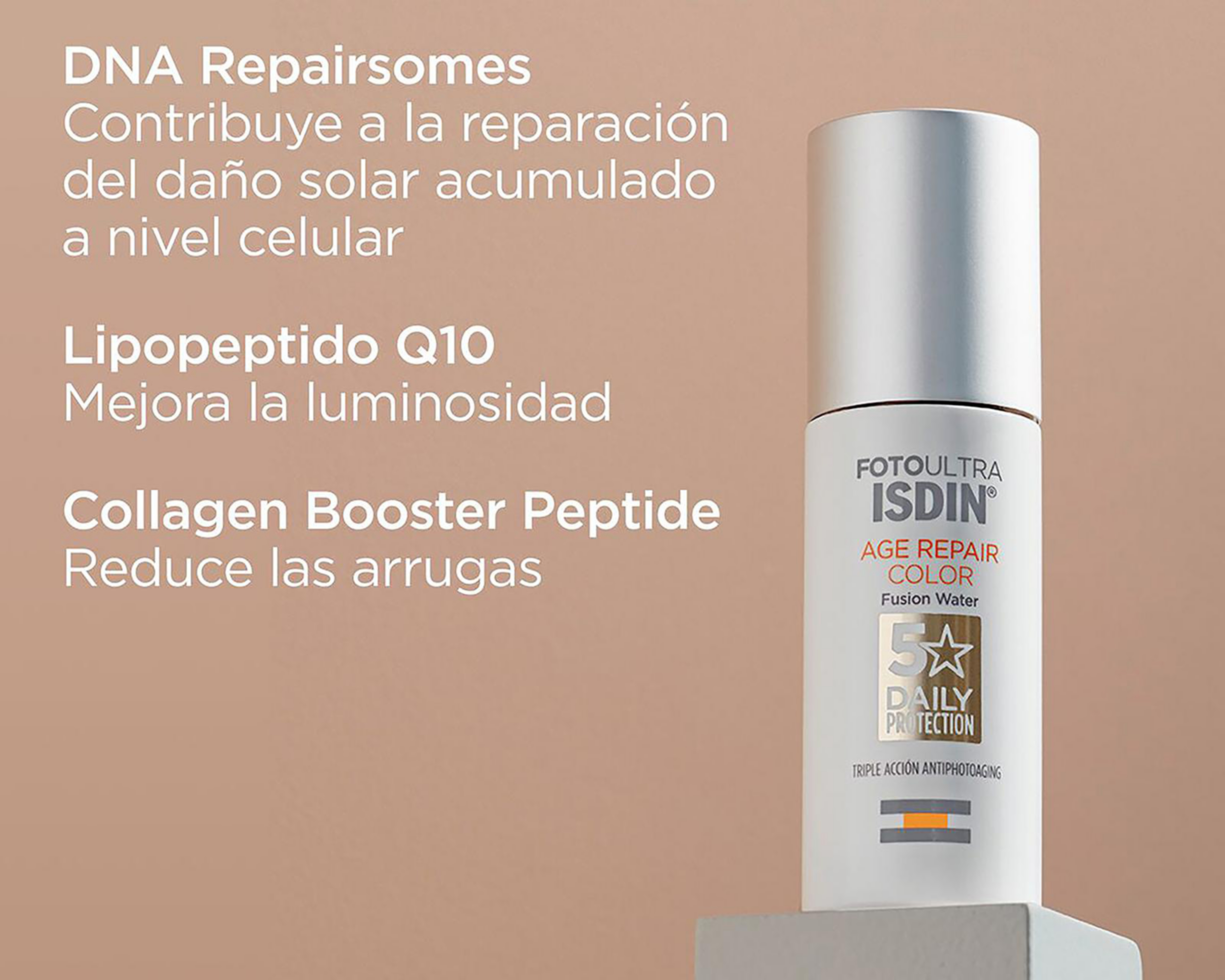 Foto 5 pulgar | Protector Solar ISDIN Age Repair Fusion Water FPS 50+ 50 ml