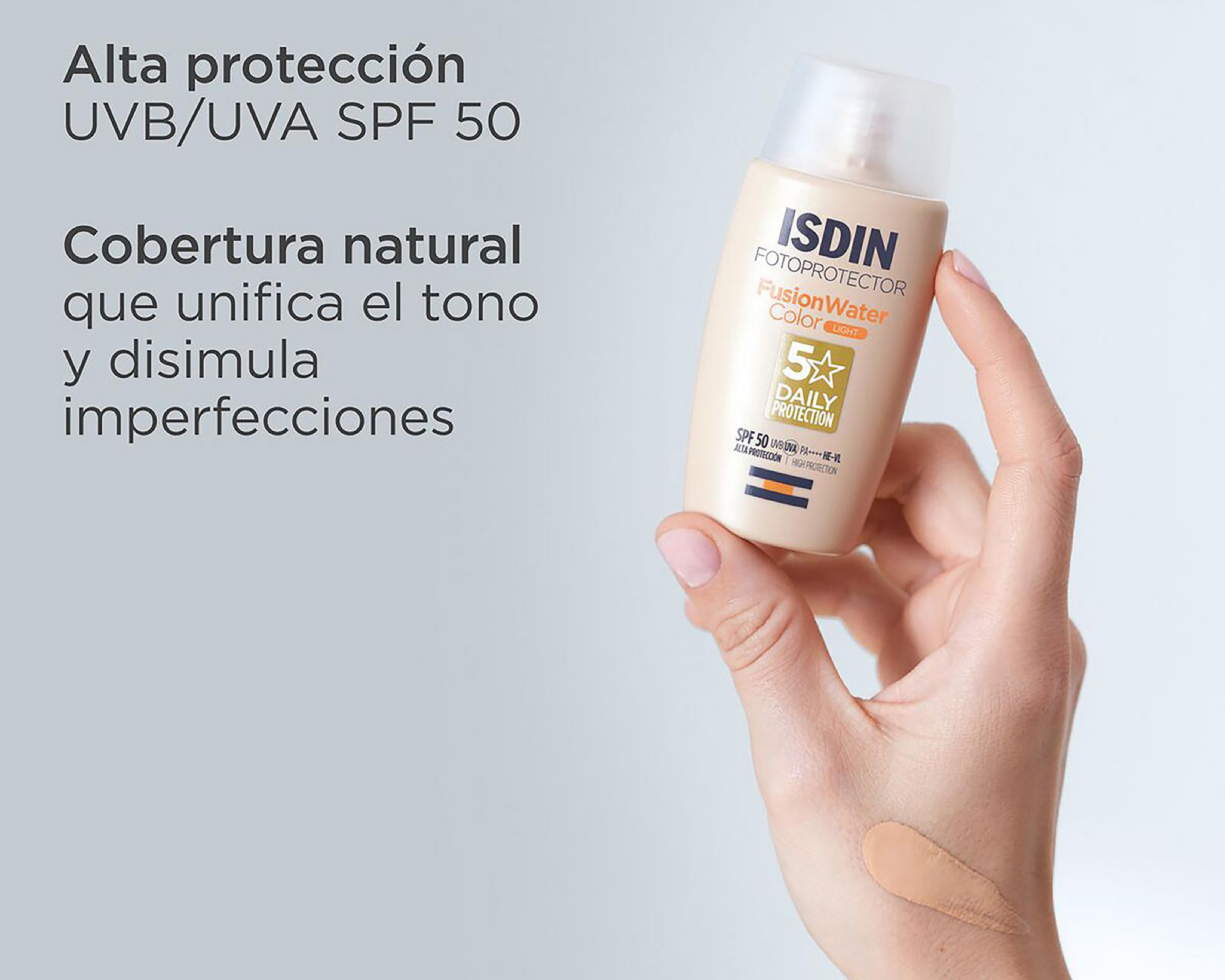 Foto 4 pulgar | Protector Solar ISDIN Fusion Water Color Tono Claro FPS 50+ 50 ml