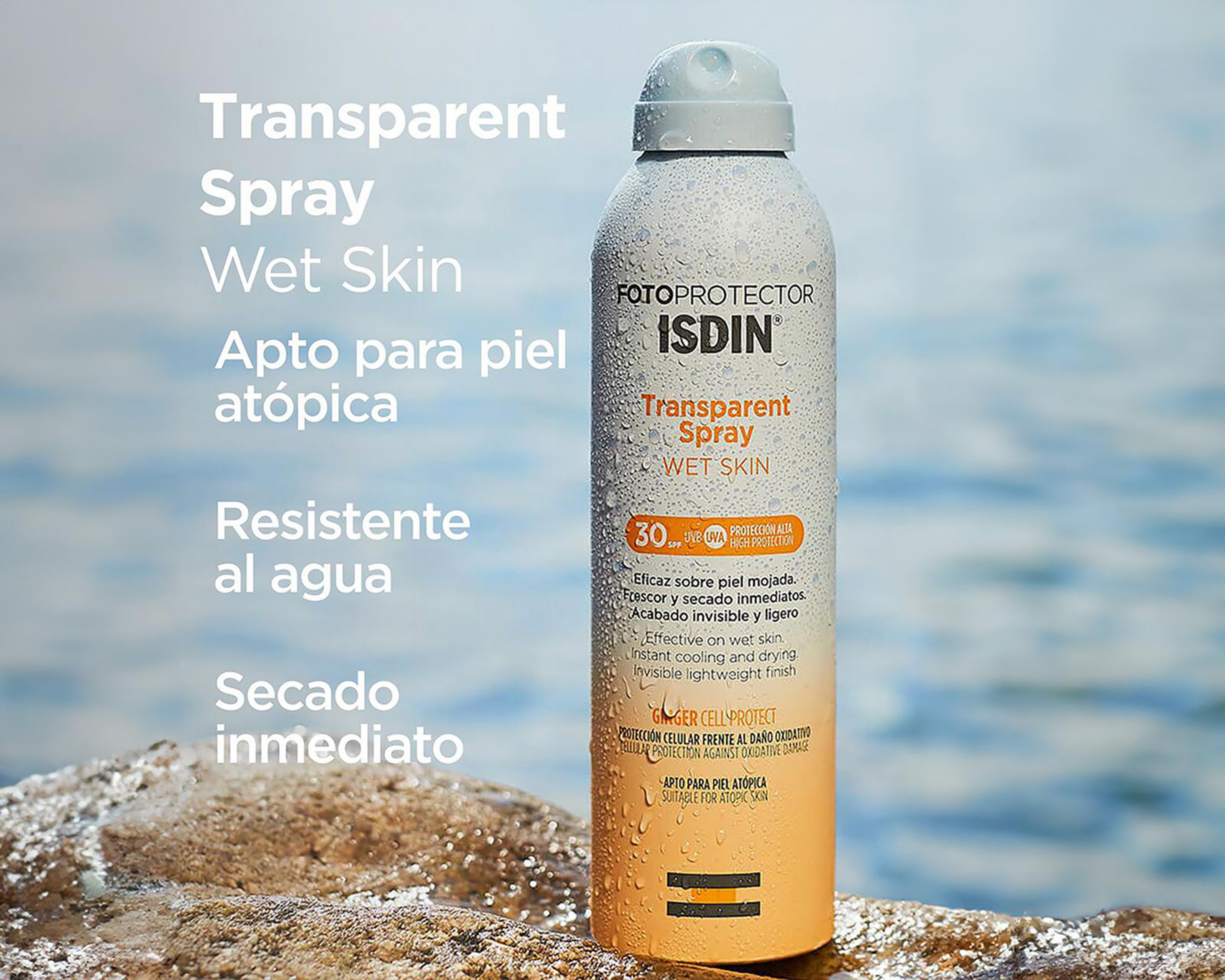 Foto 5 pulgar | Protector Solar ISDIN Transparent Spray Wet Skin FPS 50+ 250 ml