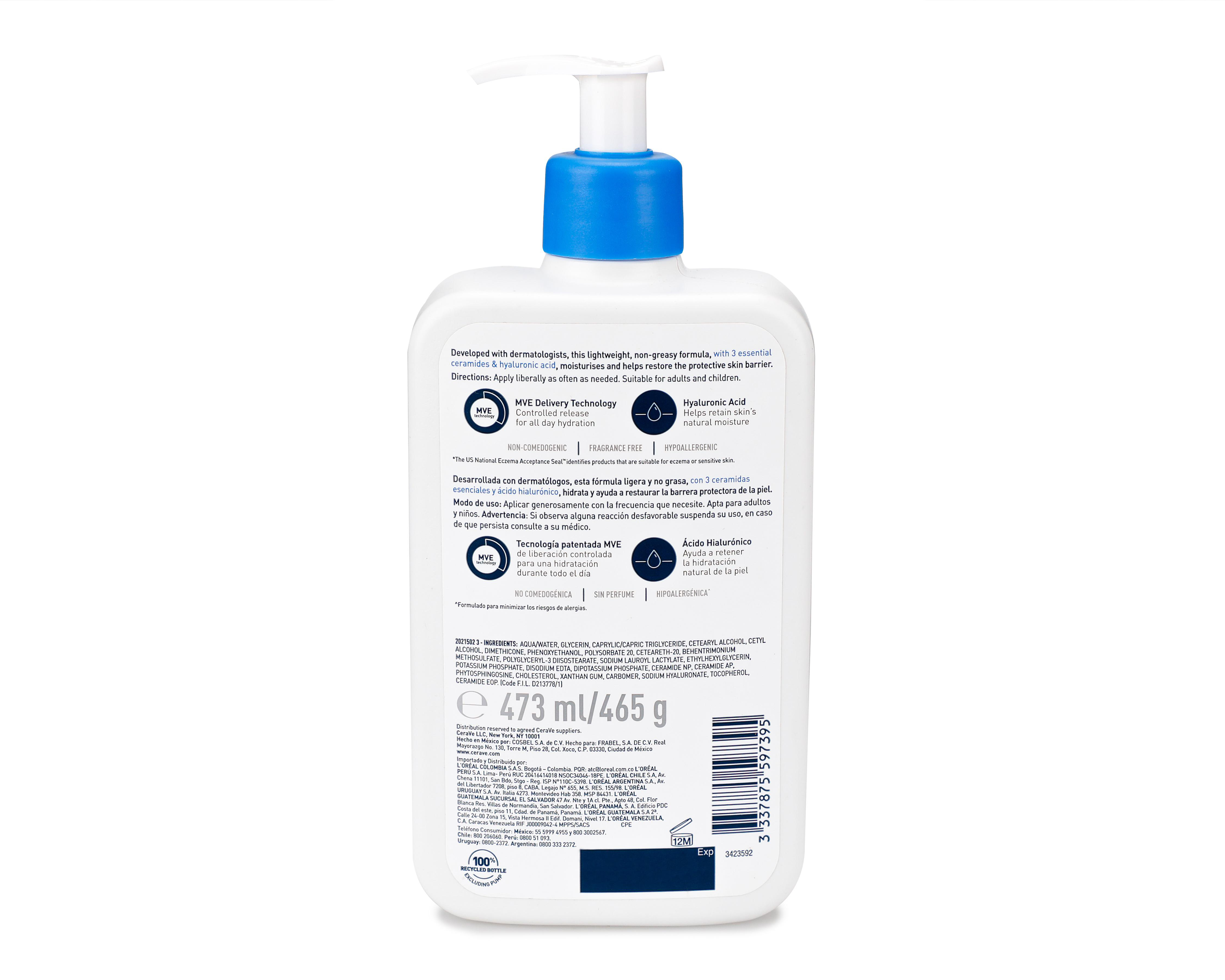 Foto 3 pulgar | Loción Hidratante CeraVe para Rostro y Cuerpo 473 ml
