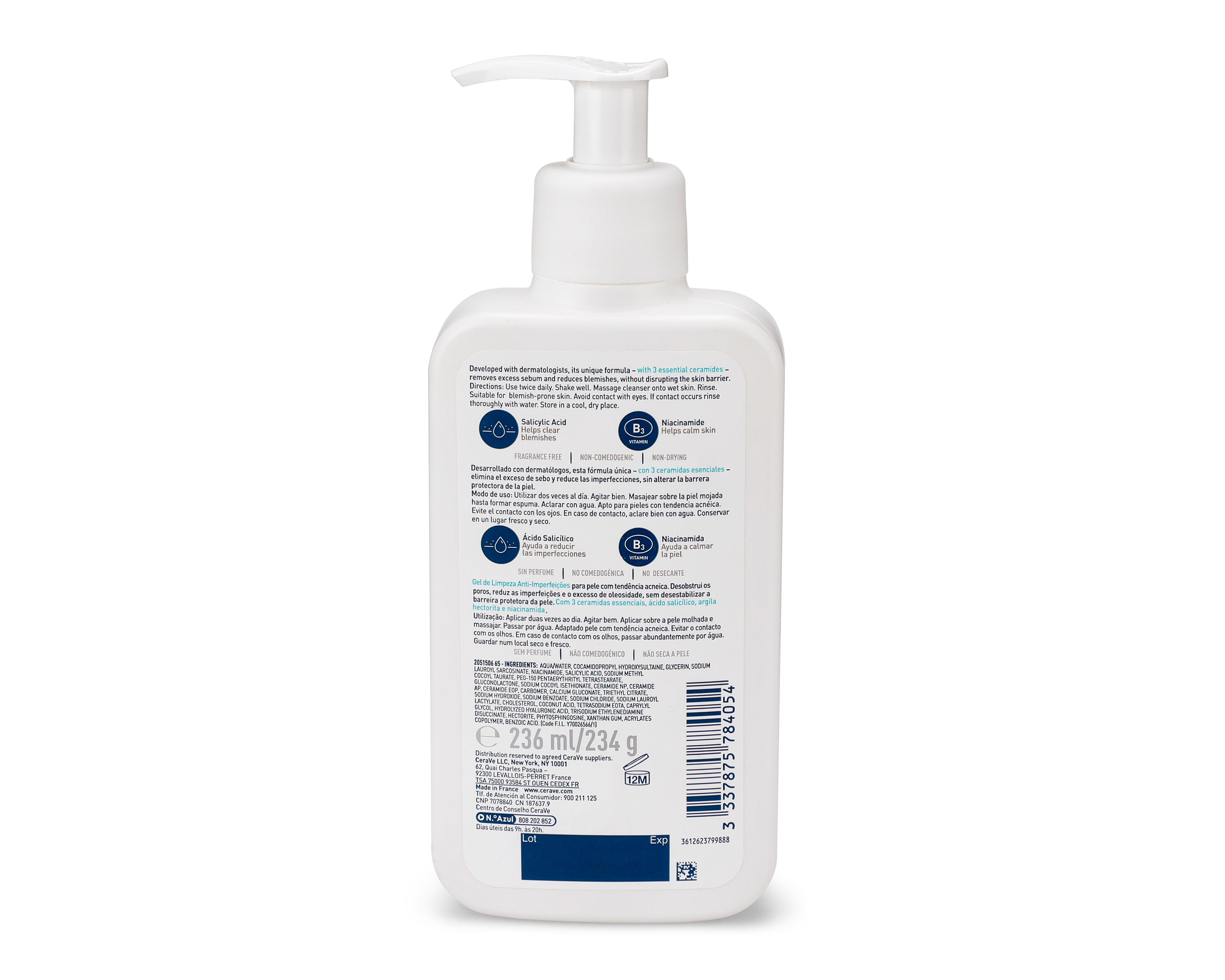 Foto 2 | Gel Limpiador CeraVe Control Imperfecciones 236 ml