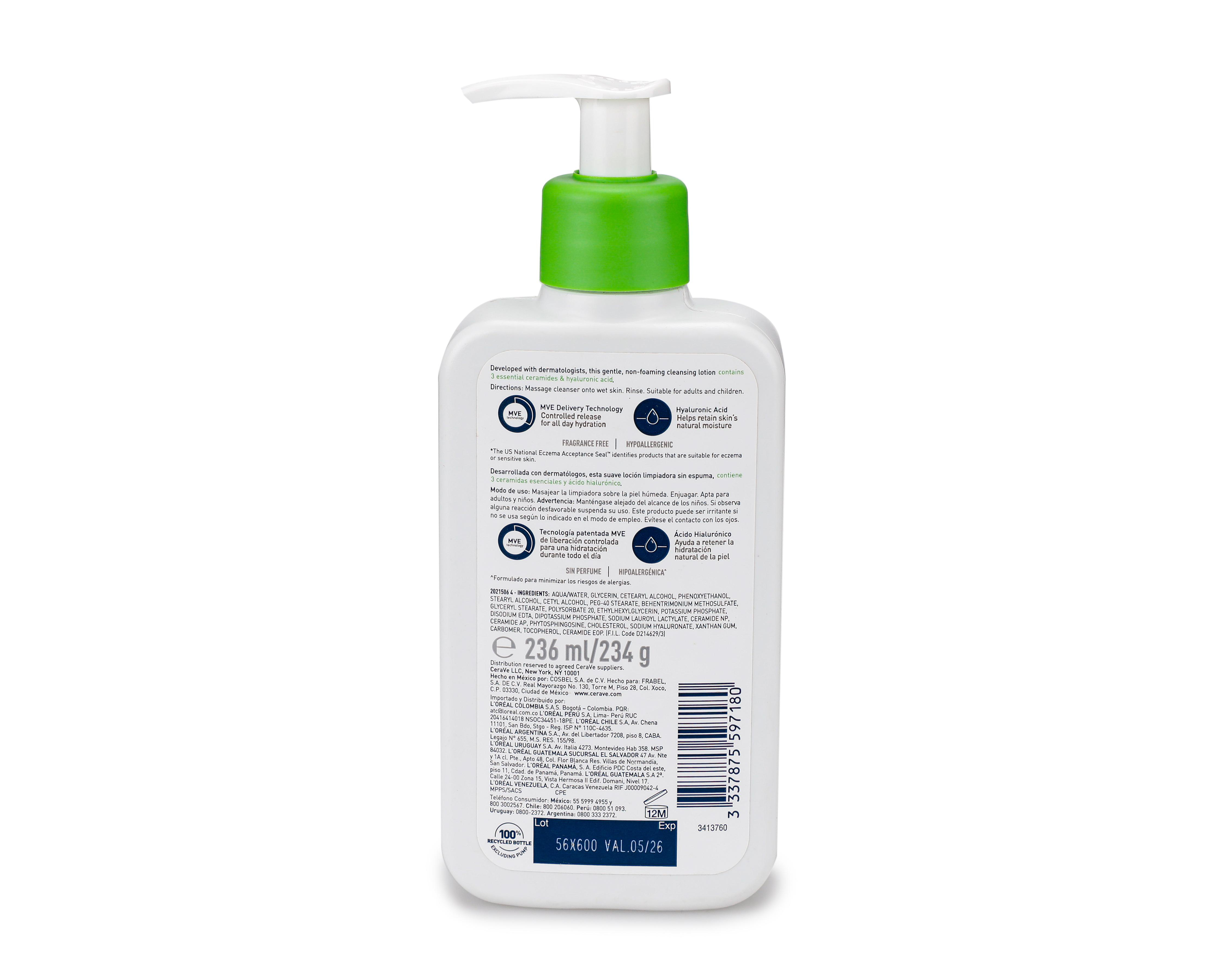 Foto 3 pulgar | Crema Limpiadora Hidratante CeraVe Facial 236 ml