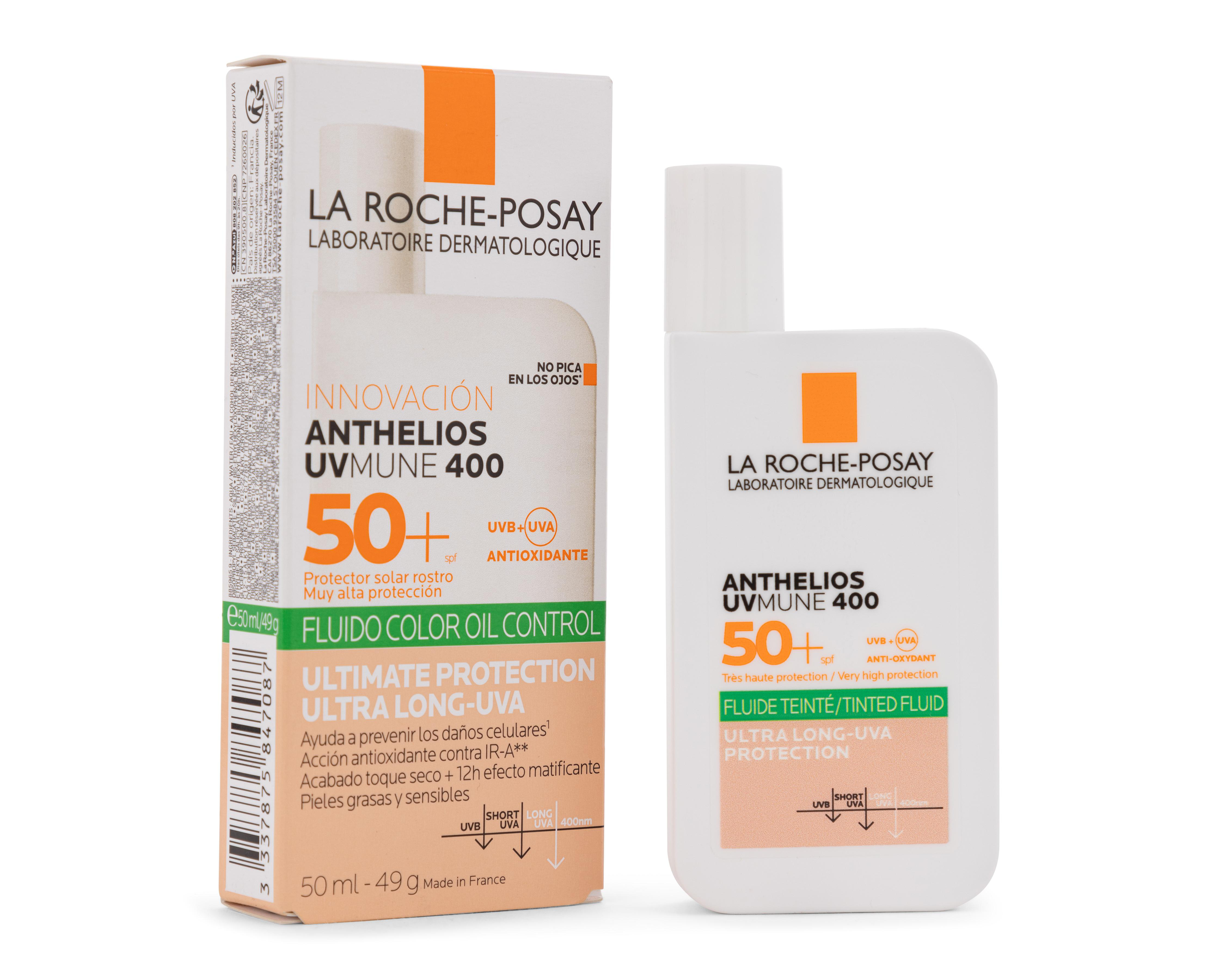 Foto 1 | Protector Solar La Roche Posay Anthelios UVMUNE 400 Oil Control Fluido con Color FPS 50+ 50 ml