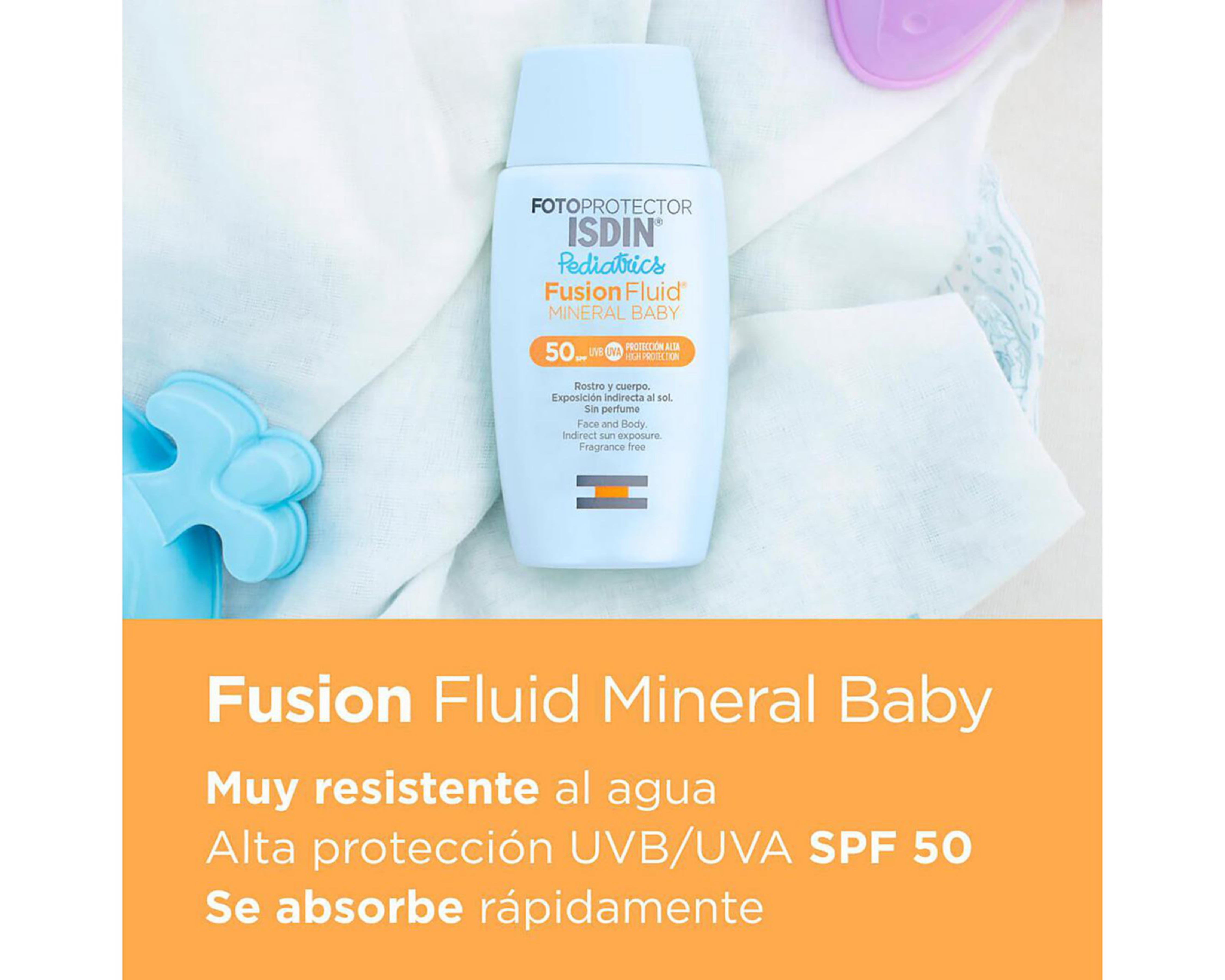 Foto 3 pulgar | Protector Solar ISDIN Fusion Fluid Mineral Baby Pediatrics FPS 50+ 50 ml