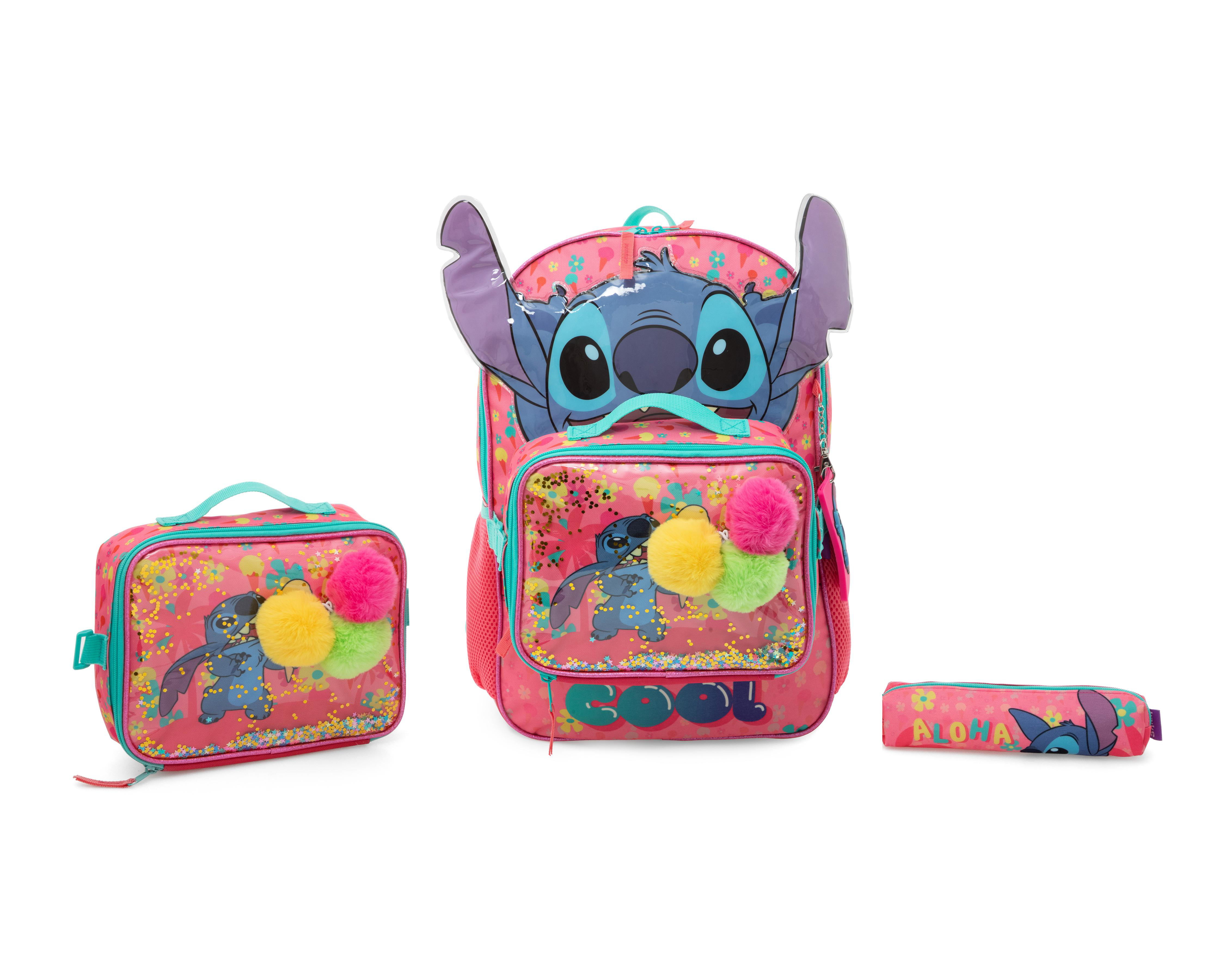 Mochila Disney Stitch con Lonchera y Lapicera