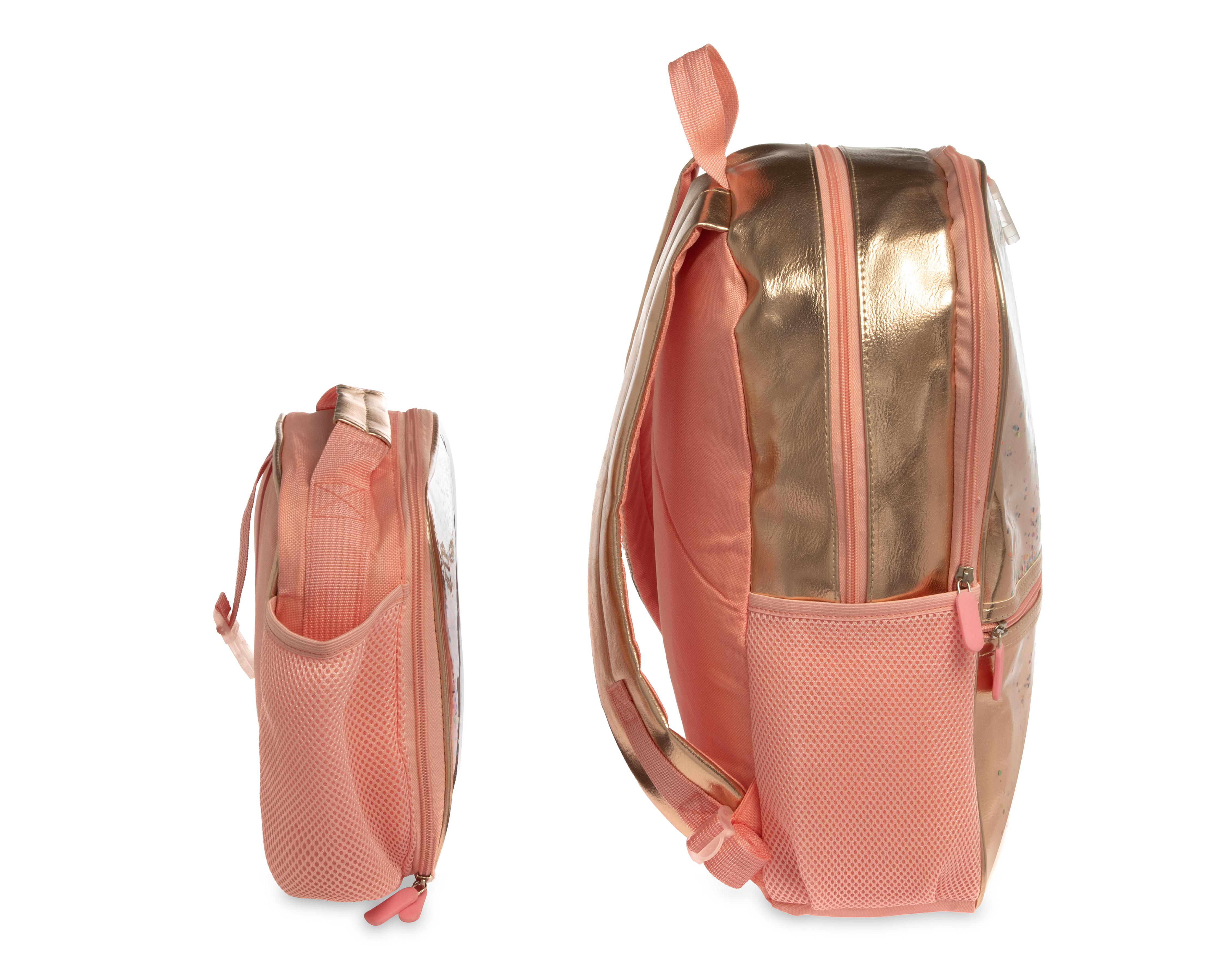 Foto 4 pulgar | Mochila y Lonchera Girls Attitude Oro Rosa