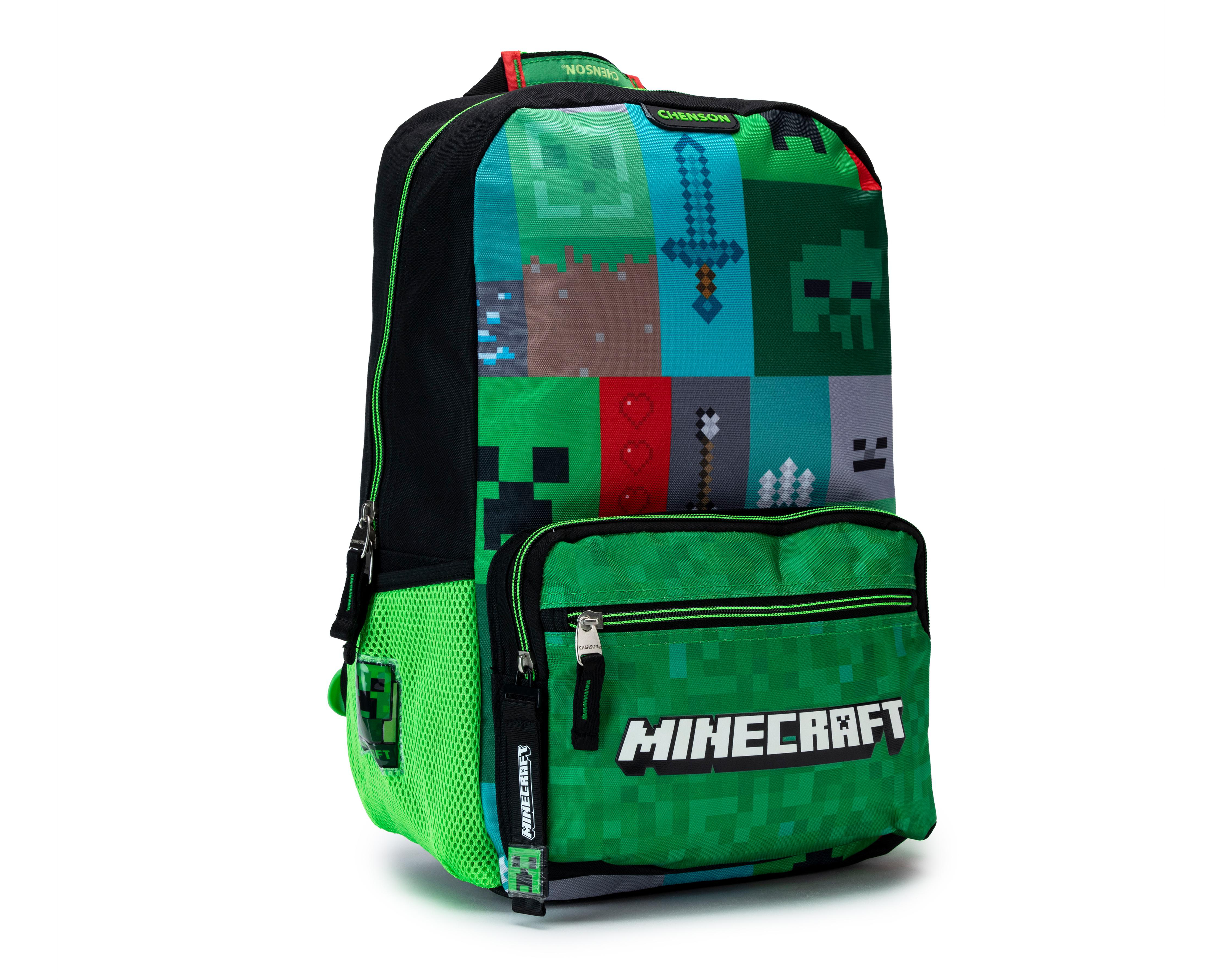 Foto 3 pulgar | Mochila Escolar Chenson Minecraft Verde