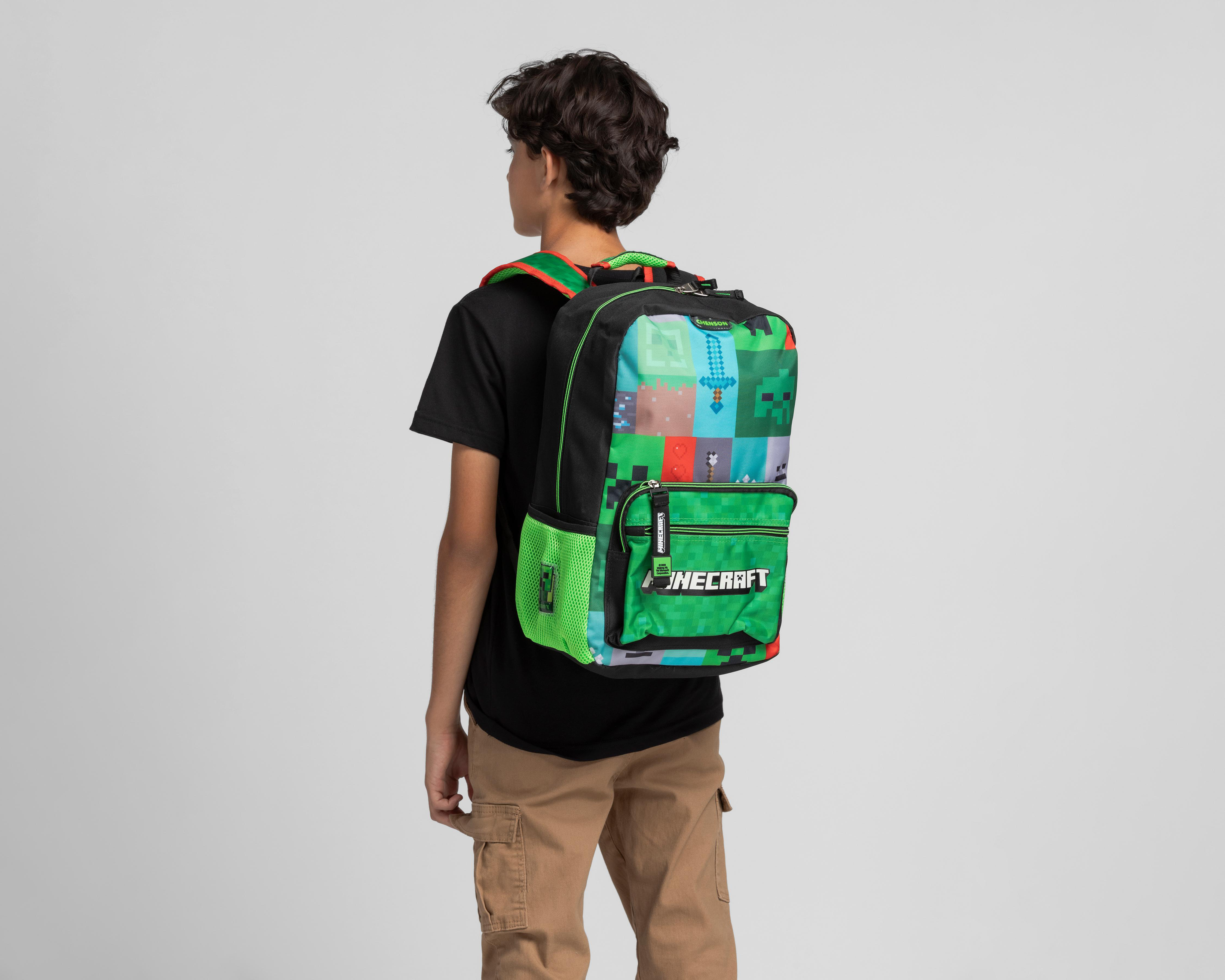 Foto 8 pulgar | Mochila Escolar Chenson Minecraft Verde