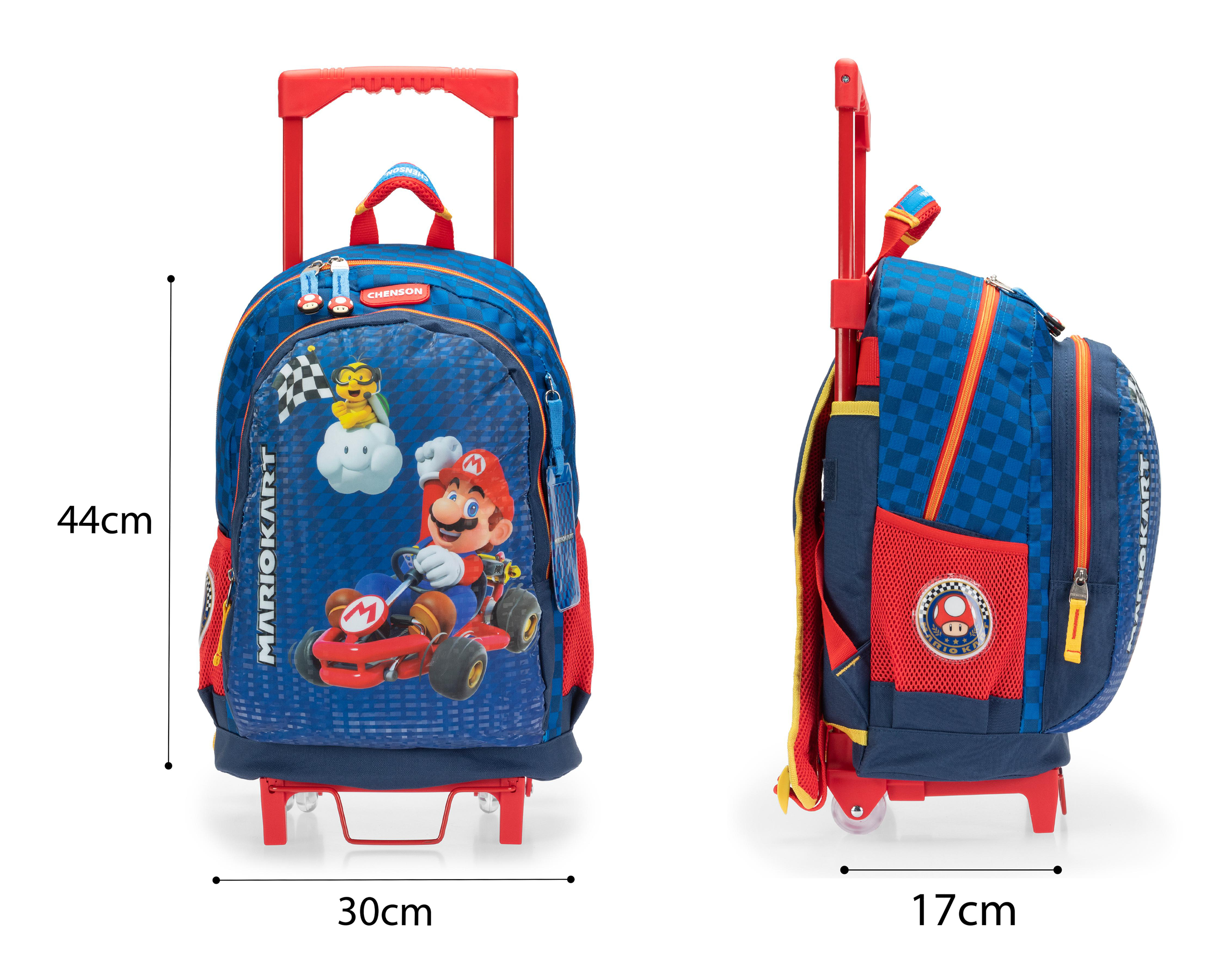 Foto 9 pulgar | Mochila con Ruedas Chenson Super Mario Azul