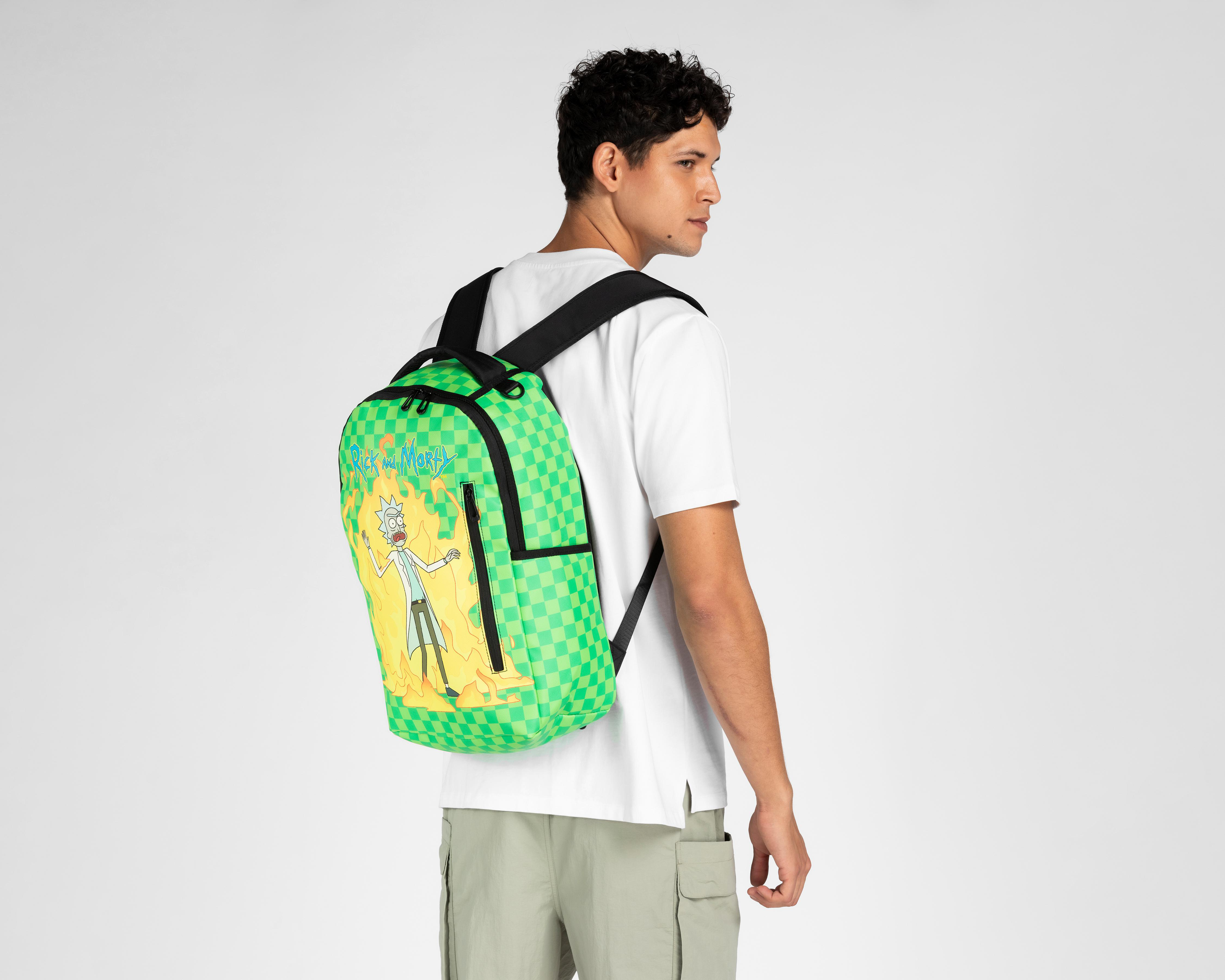 Foto 9 pulgar | Mochila Escolar Rick & Morty Verde