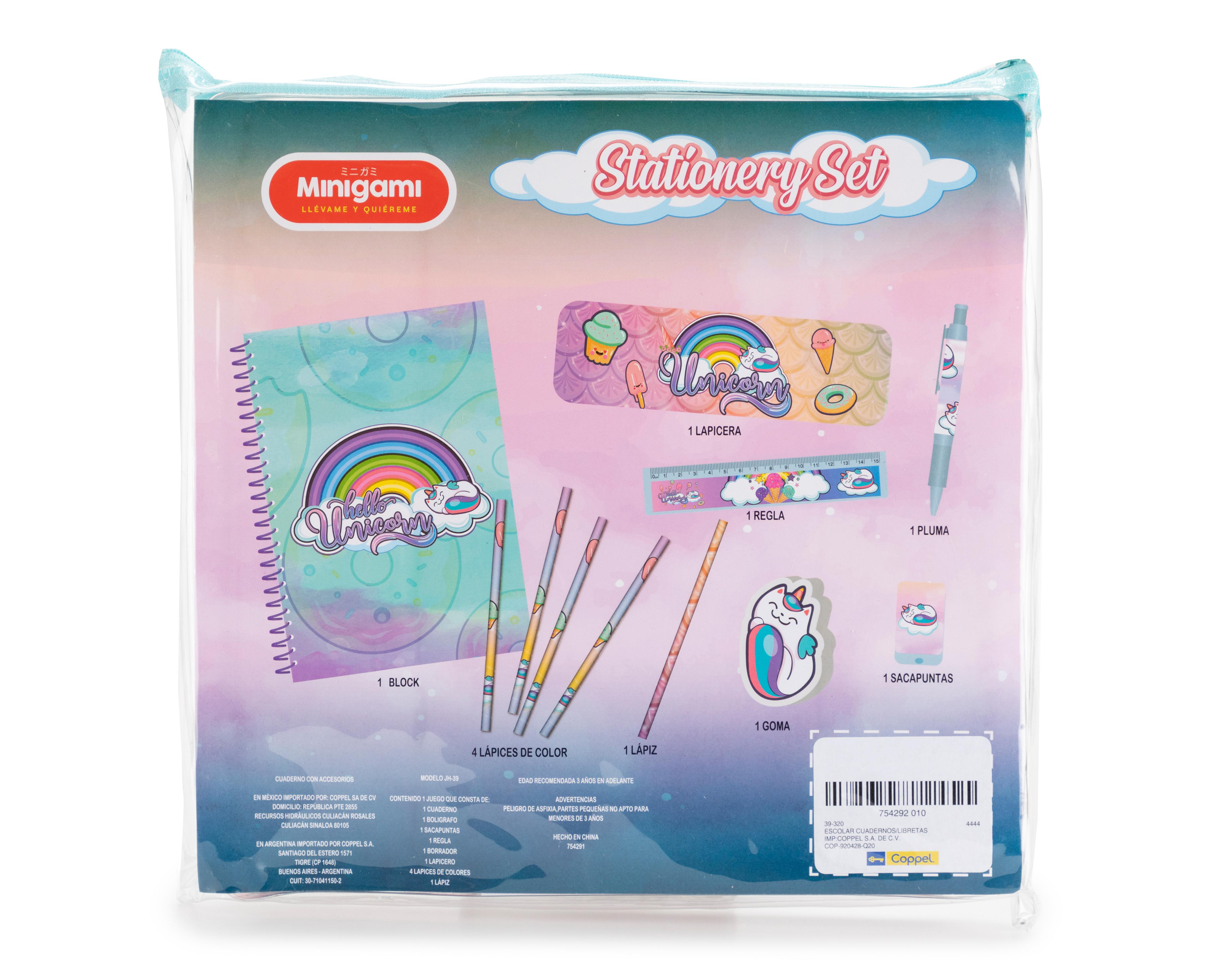 Foto 2 | Libreta de Unicornio Minigami Stationery Set con Accesorios
