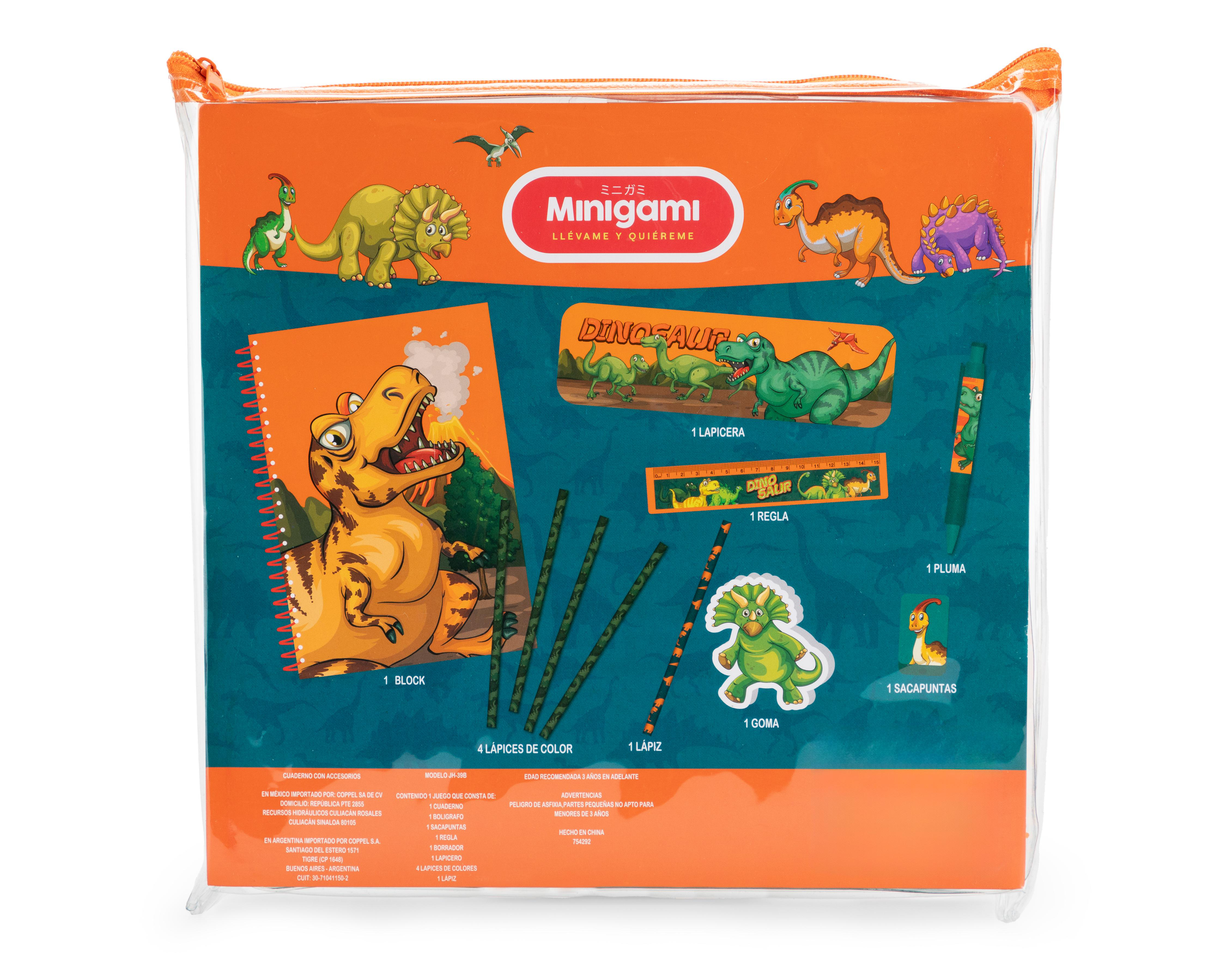 Foto 2 | Libreta de Dinosaurio Minigami Stationery Set con Accesorios