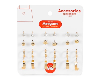 Foto 1 | Aretes Minigami Dorados 12 Pares