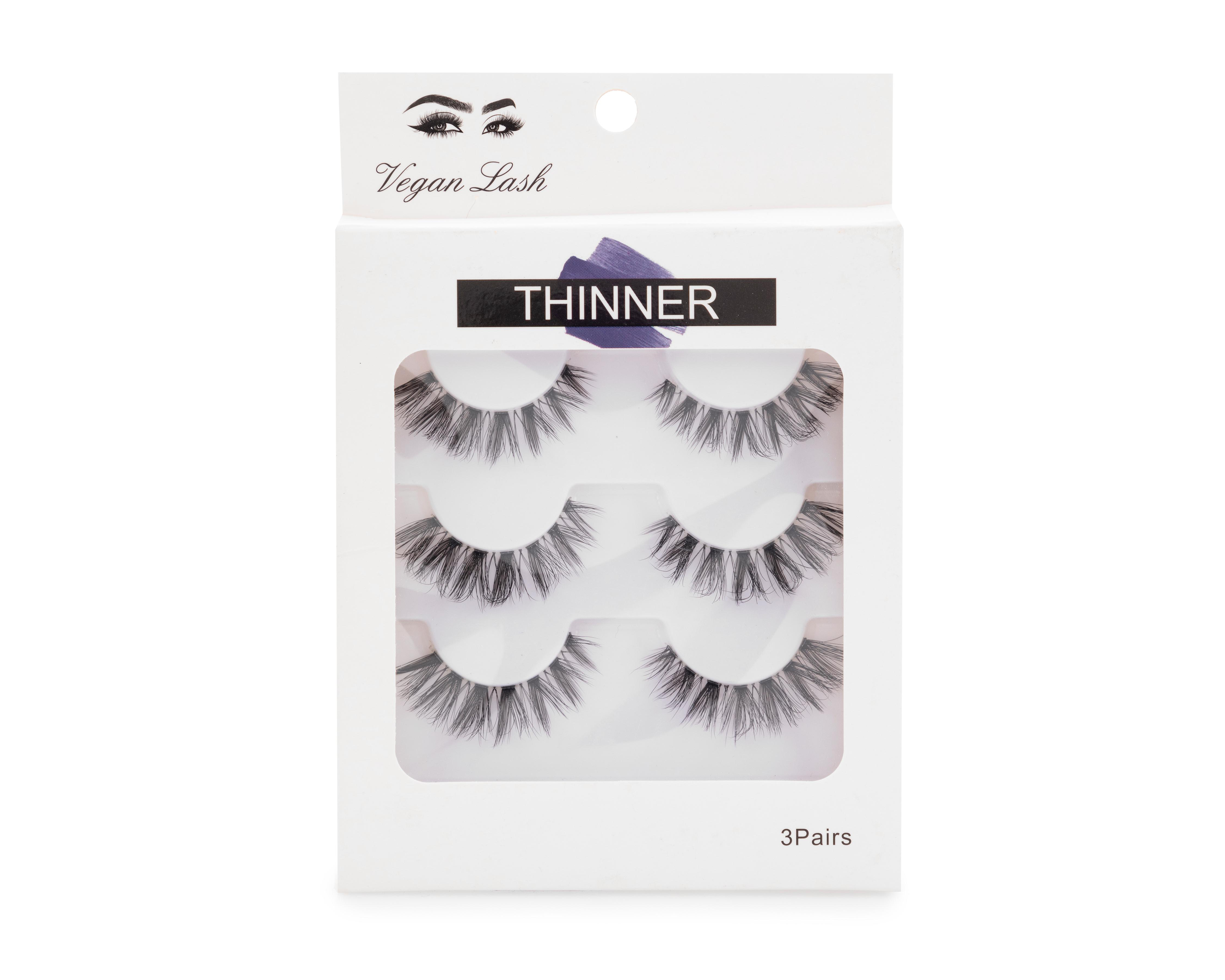 Pestañas Postizas Thinner Veganas 3 Pares $59