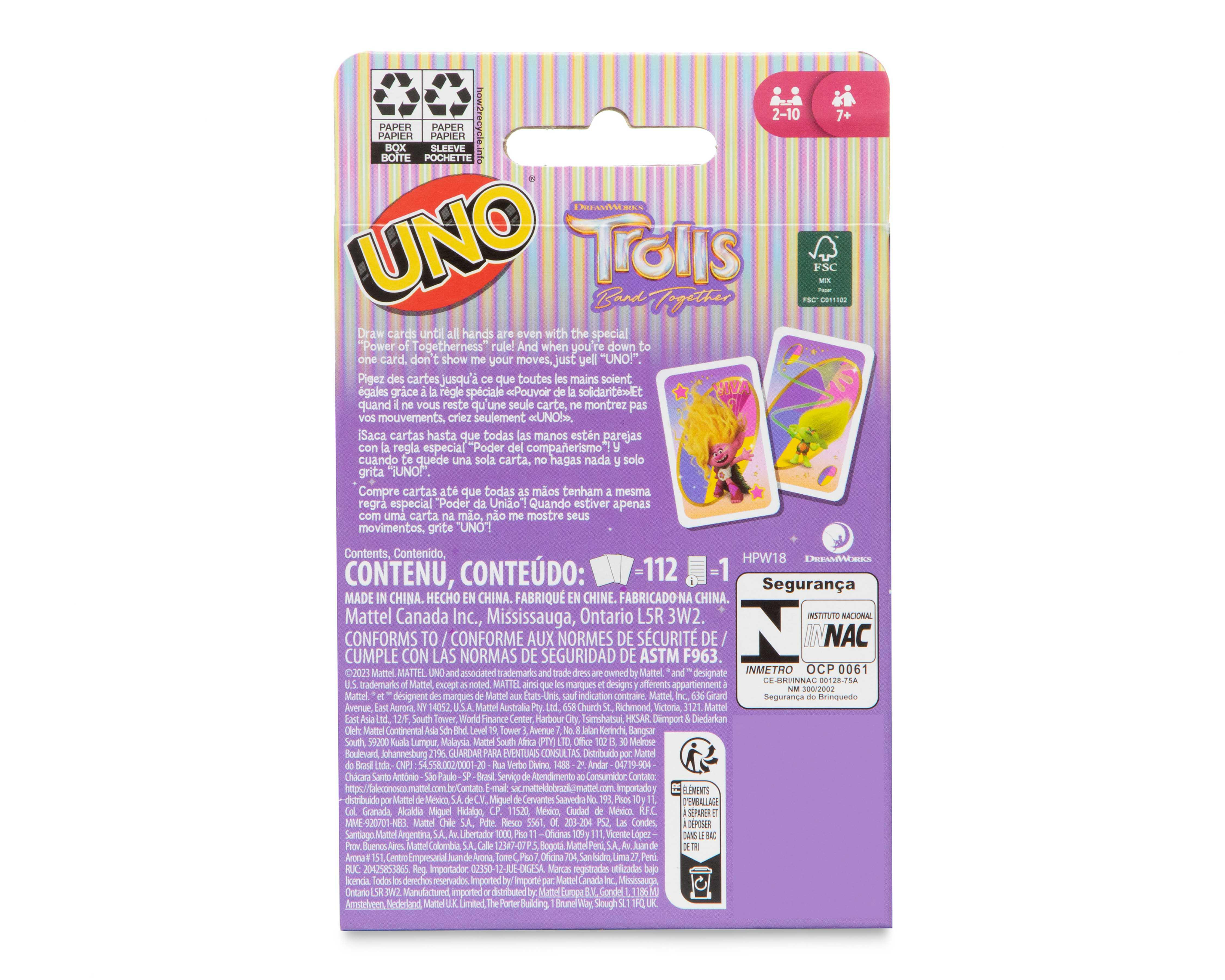 Foto 3 | Juego de Mesa UNO Mattel Trolls Band Together