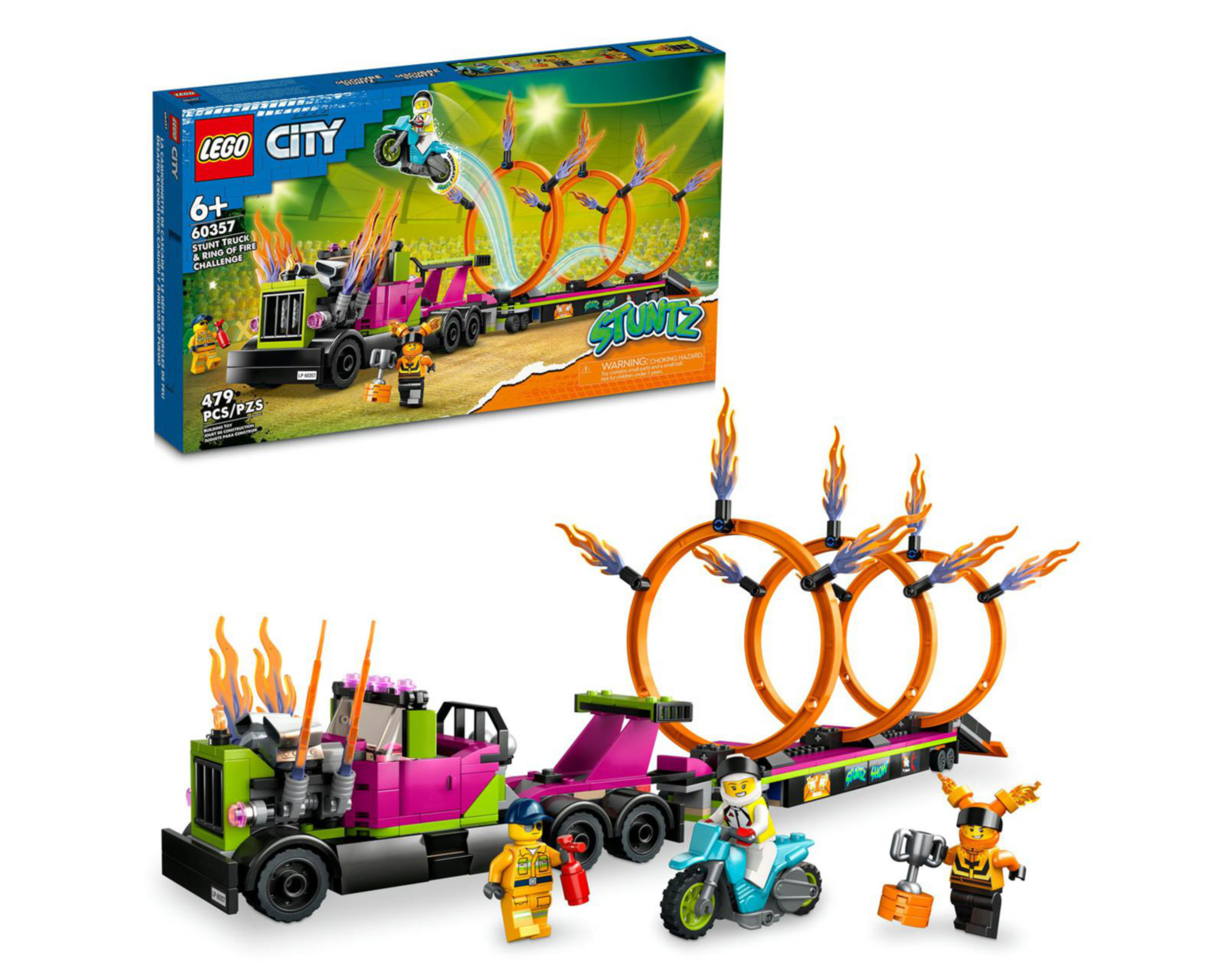 LEGO City: Desafío Acrobático Camión y Anillos de Fuego