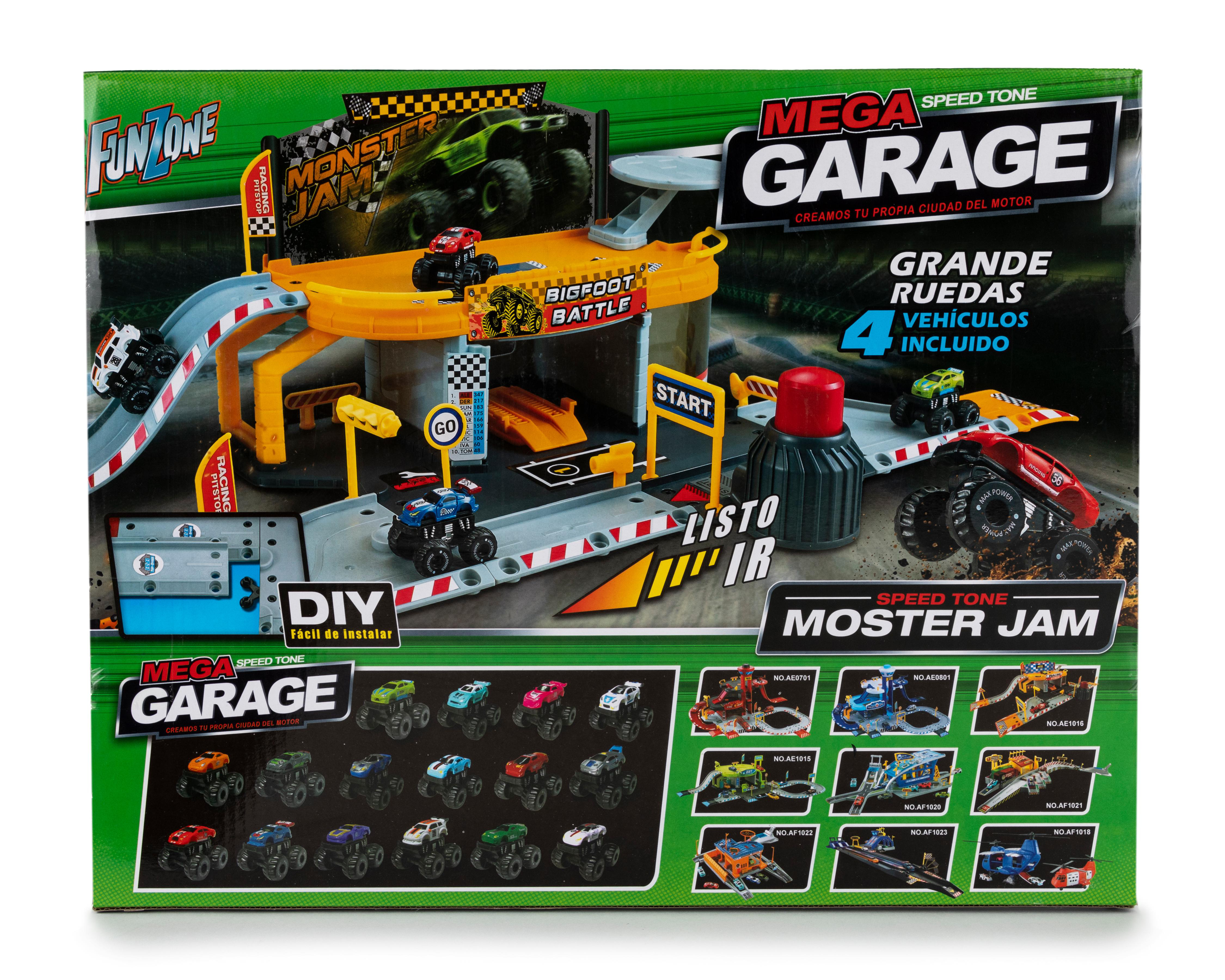 Mega Garage Funzone con Monster Truck de Juguete