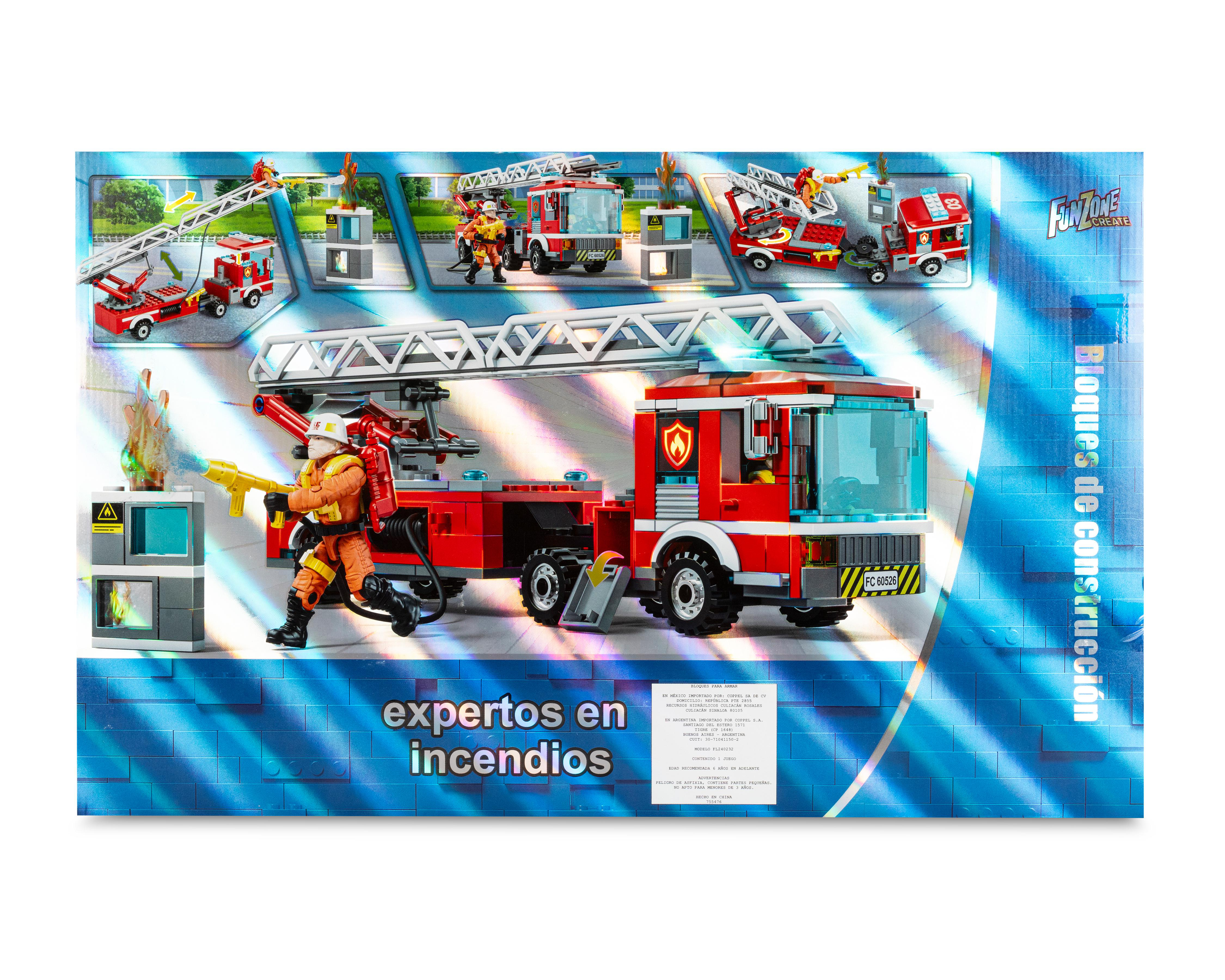 Foto 2 | Bloques de Construcción Funzone Camión de Bomberos 232 Piezas