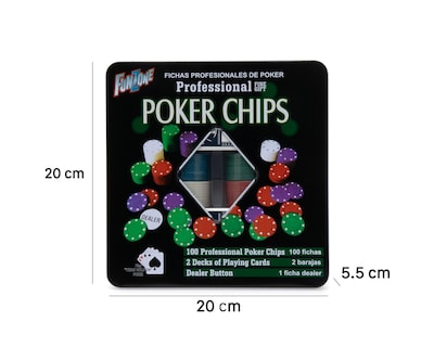 Foto 4 | Juego de Fichas de Poker 100 Piezas Funzone