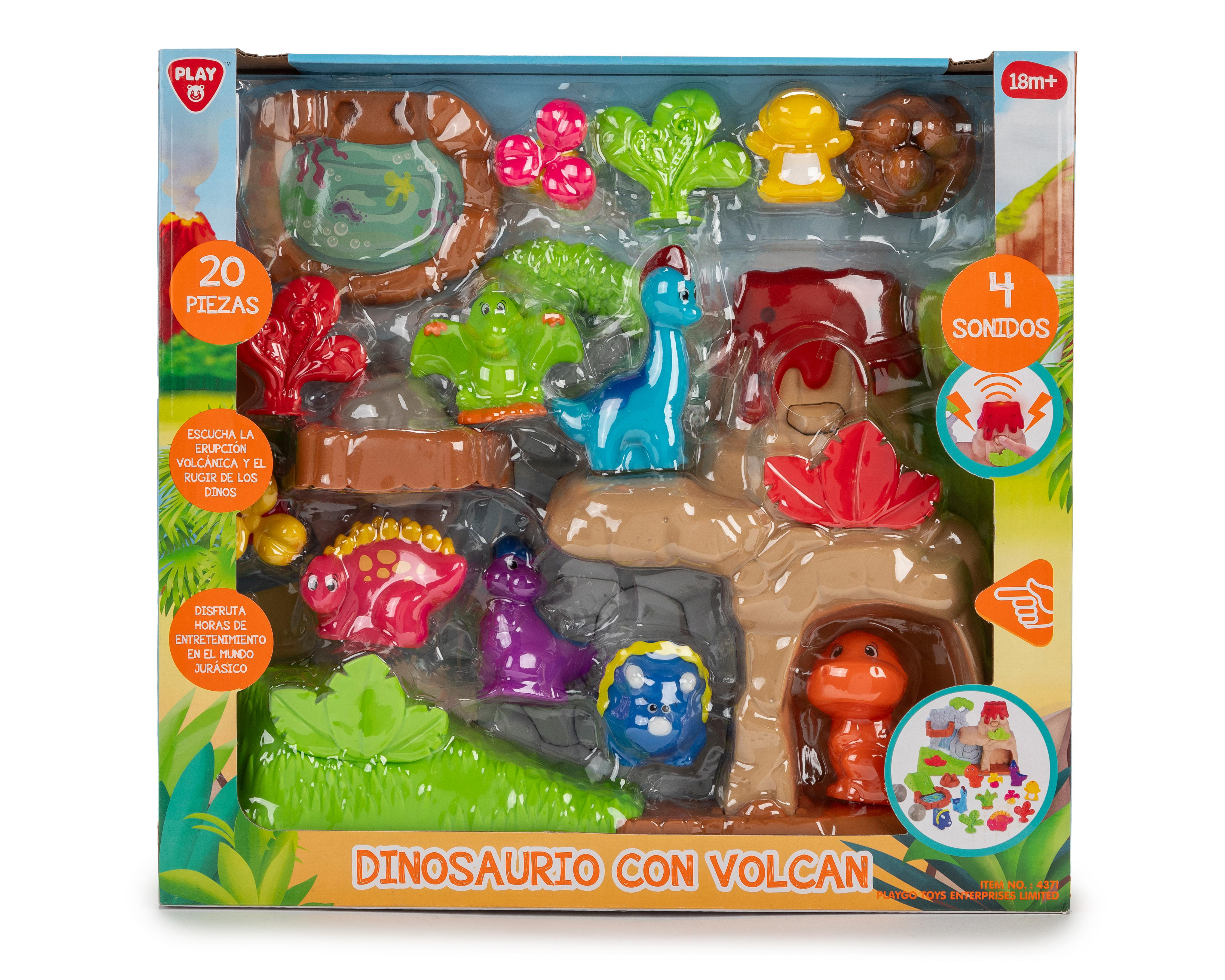 Juego Dinosaurio con Volcán Play 20 Piezas