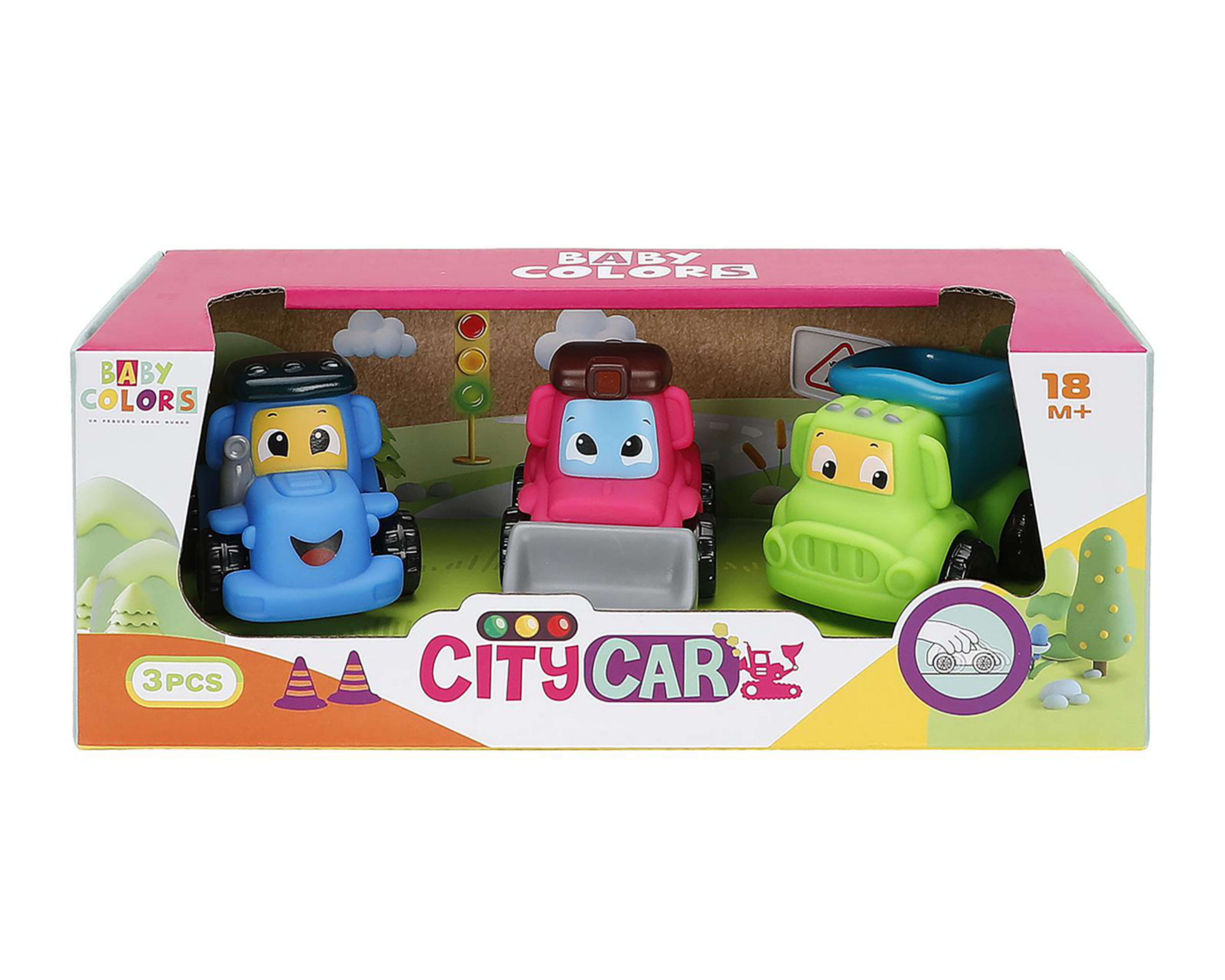Foto 3 pulgar | Carros Baby Colors 3 Piezas