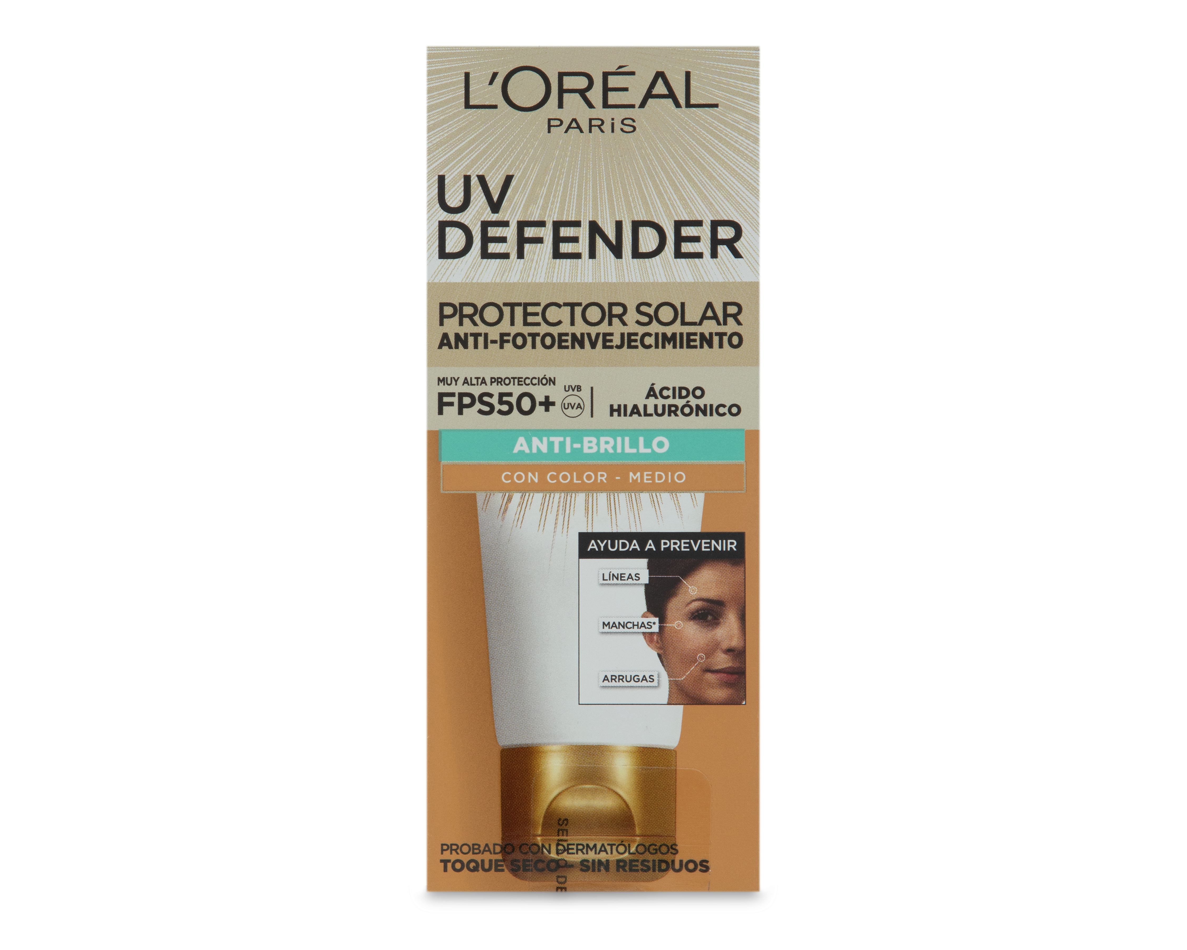 Foto 5 pulgar | Protector Solar L'Oréal Anti-Brillo con Color FPS 50+ 40 g